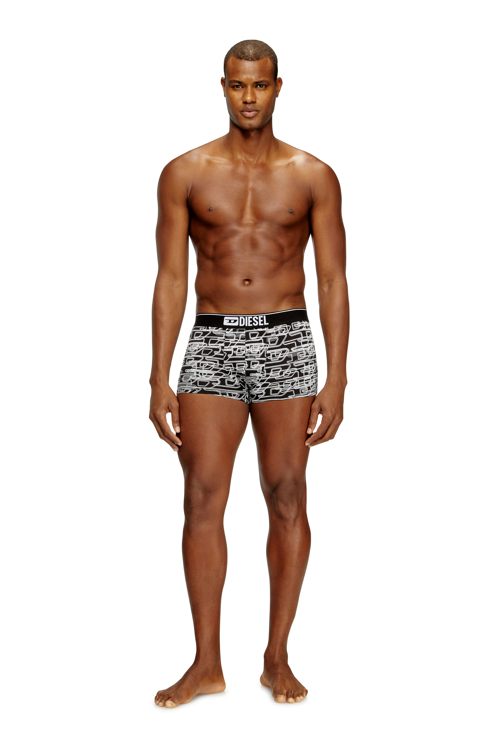 DAMIEN-D-BOX-3PACK, Black/White Diesel - DAMIEN-D-BOX-3PACK, Man's 3-pack of stretch cotton boxers with logo in Black/White - 1