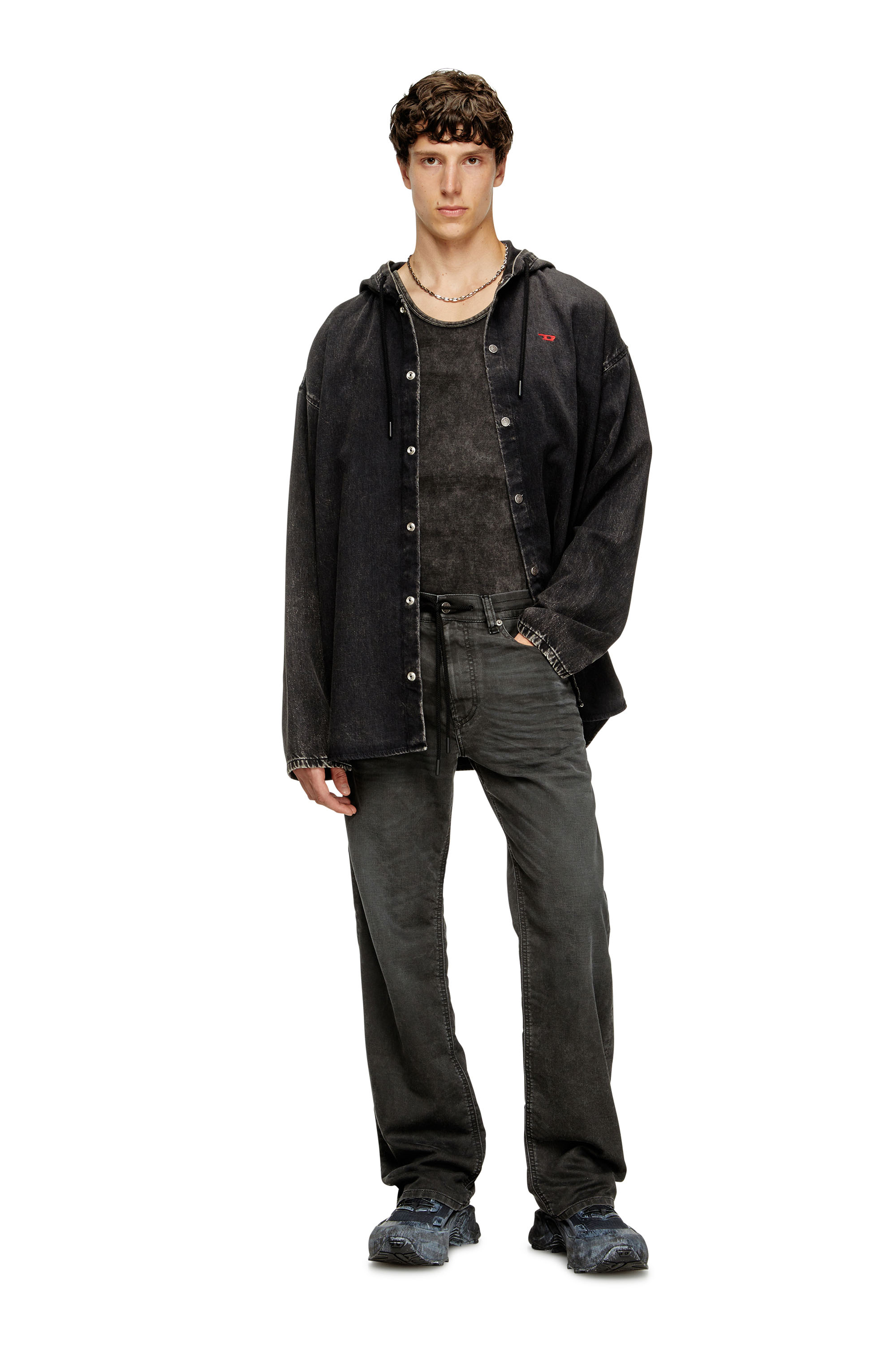 Relaxed 2080 D-Reel Joggjeans® 09J75, Black/Dark grey Diesel - Man's Relaxed 2080 D-Reel Joggjeans® 09J75, Black/Dark grey - 1