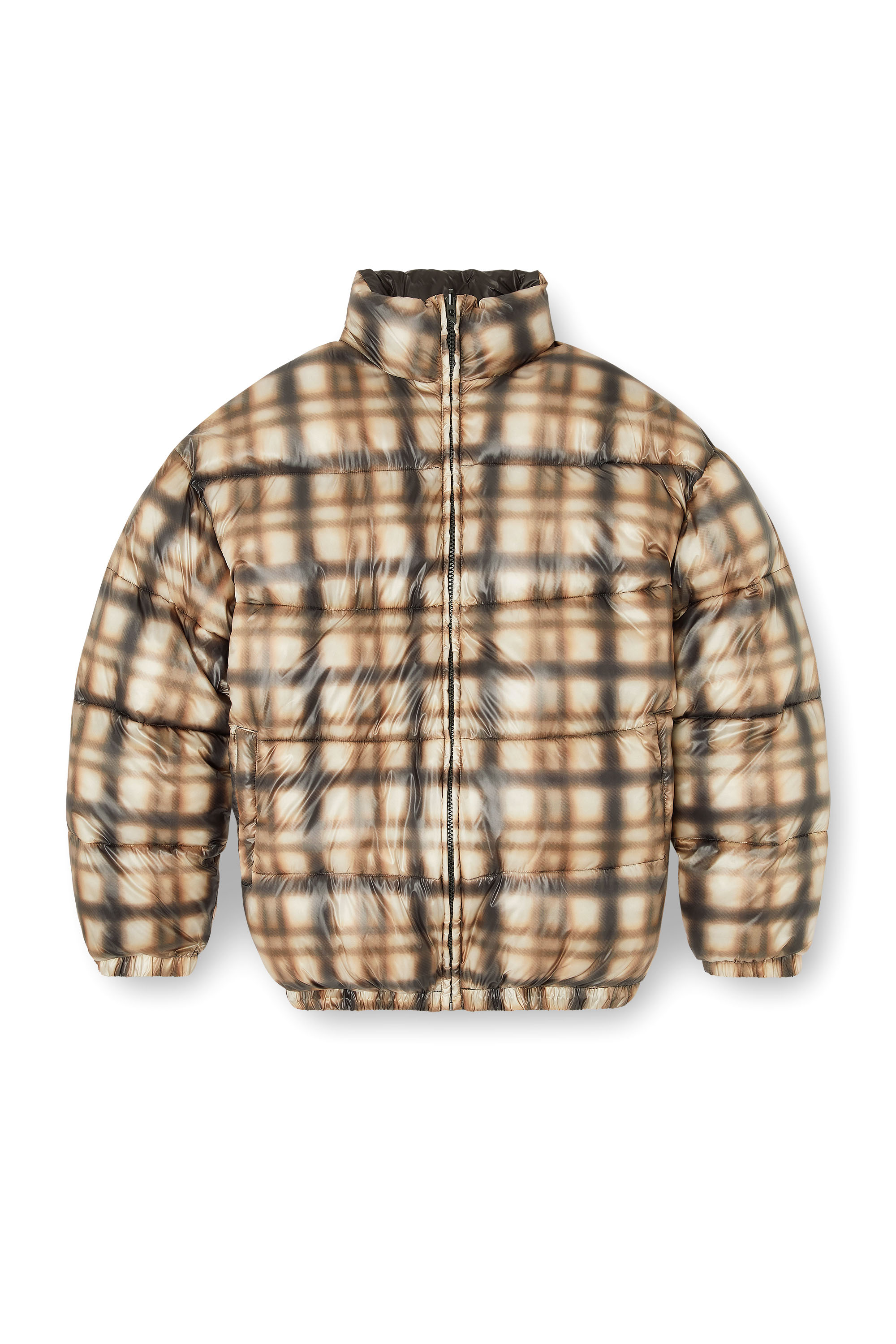 W-BOURBON-ENBM, Black/Beige Diesel - W-BOURBON-ENBM, Man's Reversible padded bomber jacket in Black/Beige - 2