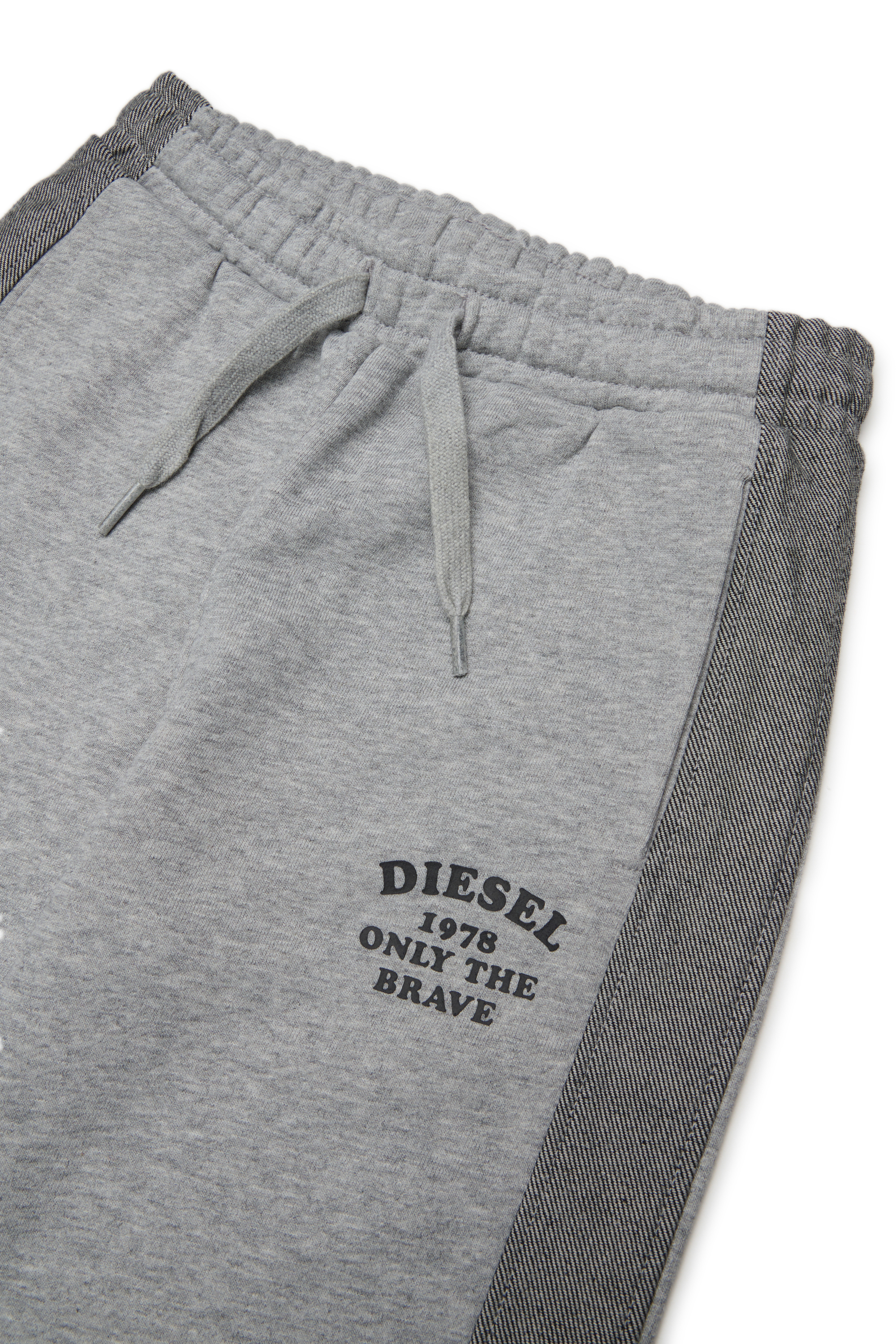 Diesel - PTEAN, Man's Sweatpants with denim side bands in Grey - 3