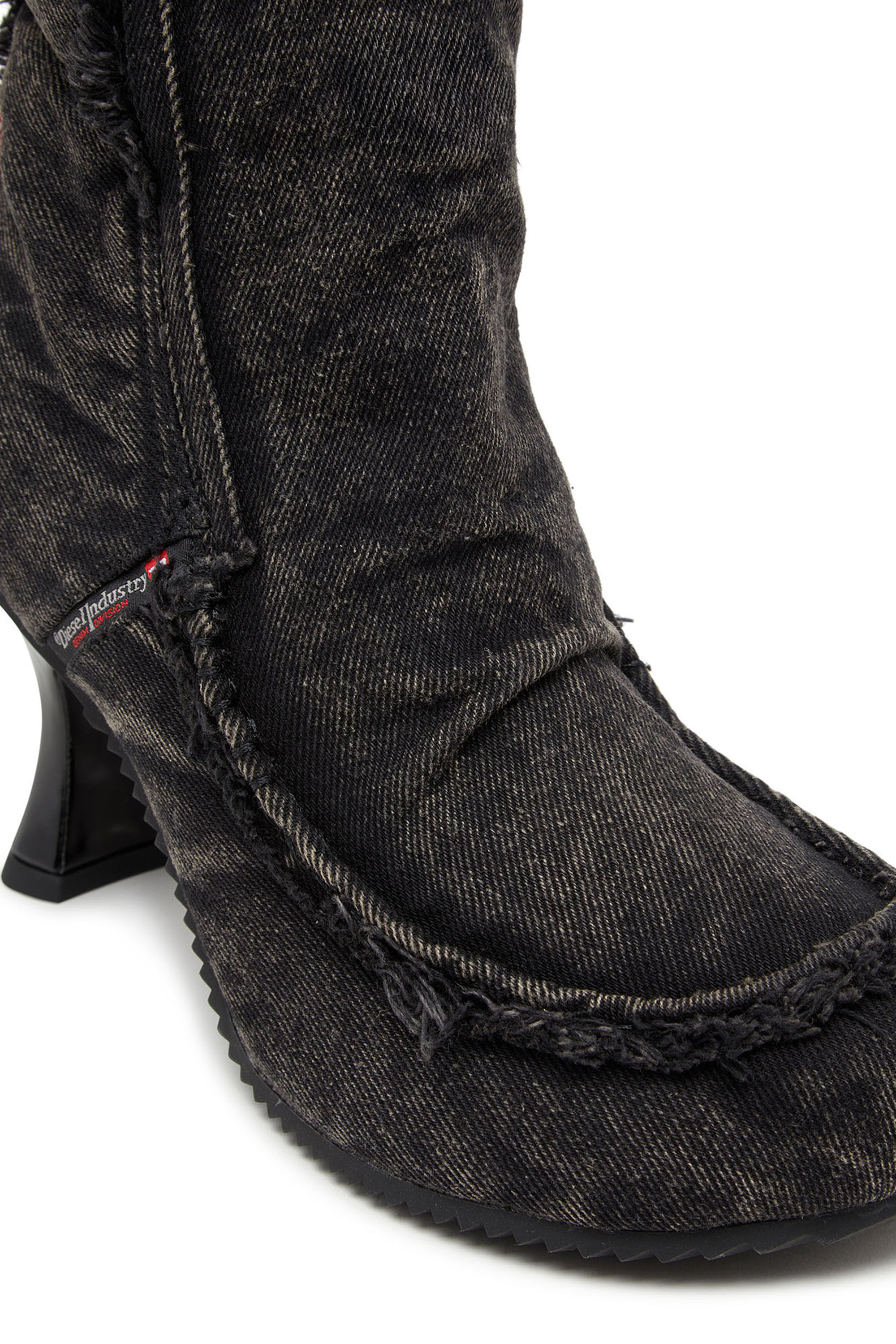 D-WOODSTOCK HEEL AB, Black Diesel - D-WOODSTOCK HEEL AB, Woman's D-Woodstock - Denim boots with heel in Black - 6