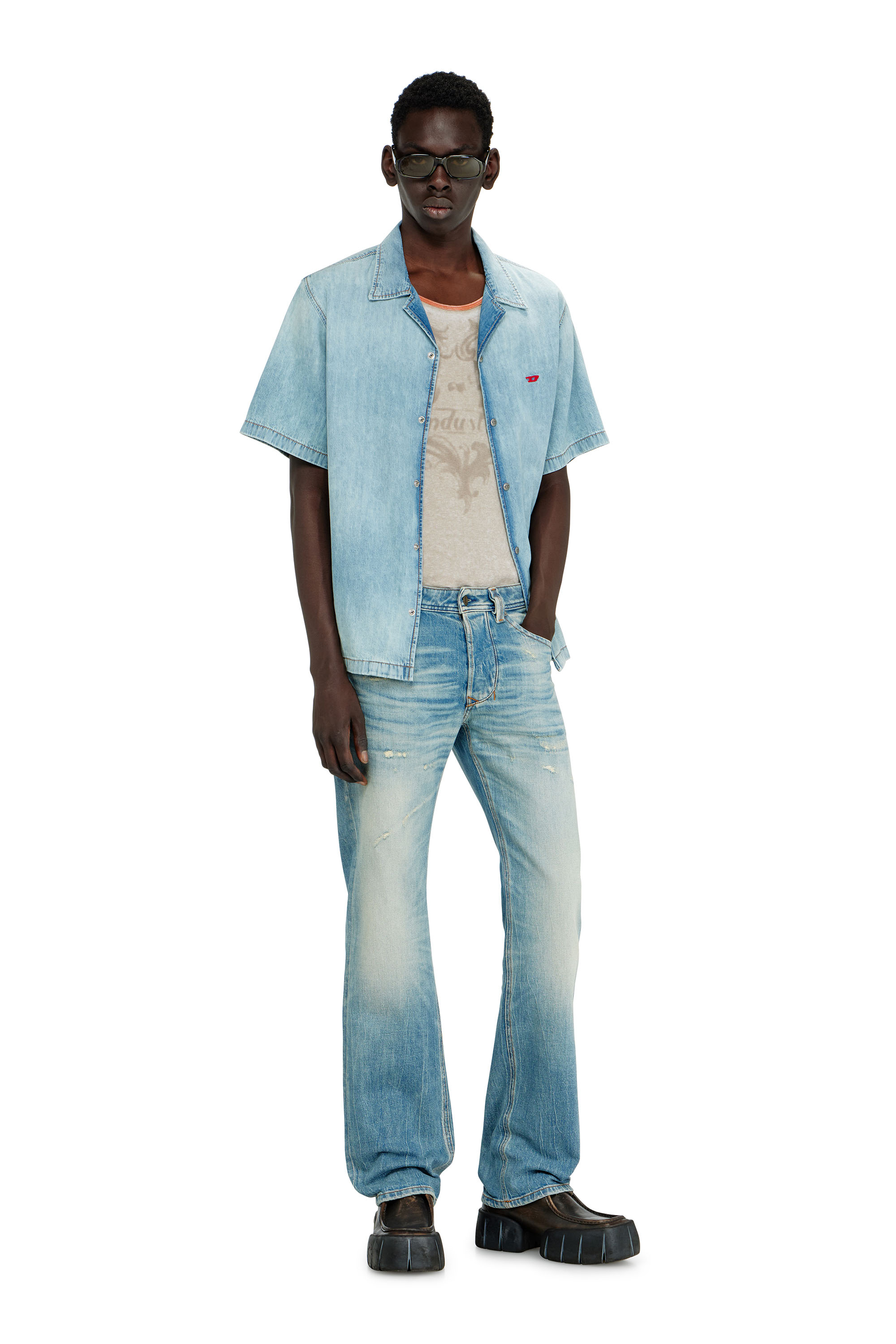 Diesel - Man's Regular Jeans 1985 Larkee 09P33, Light Blue - 3