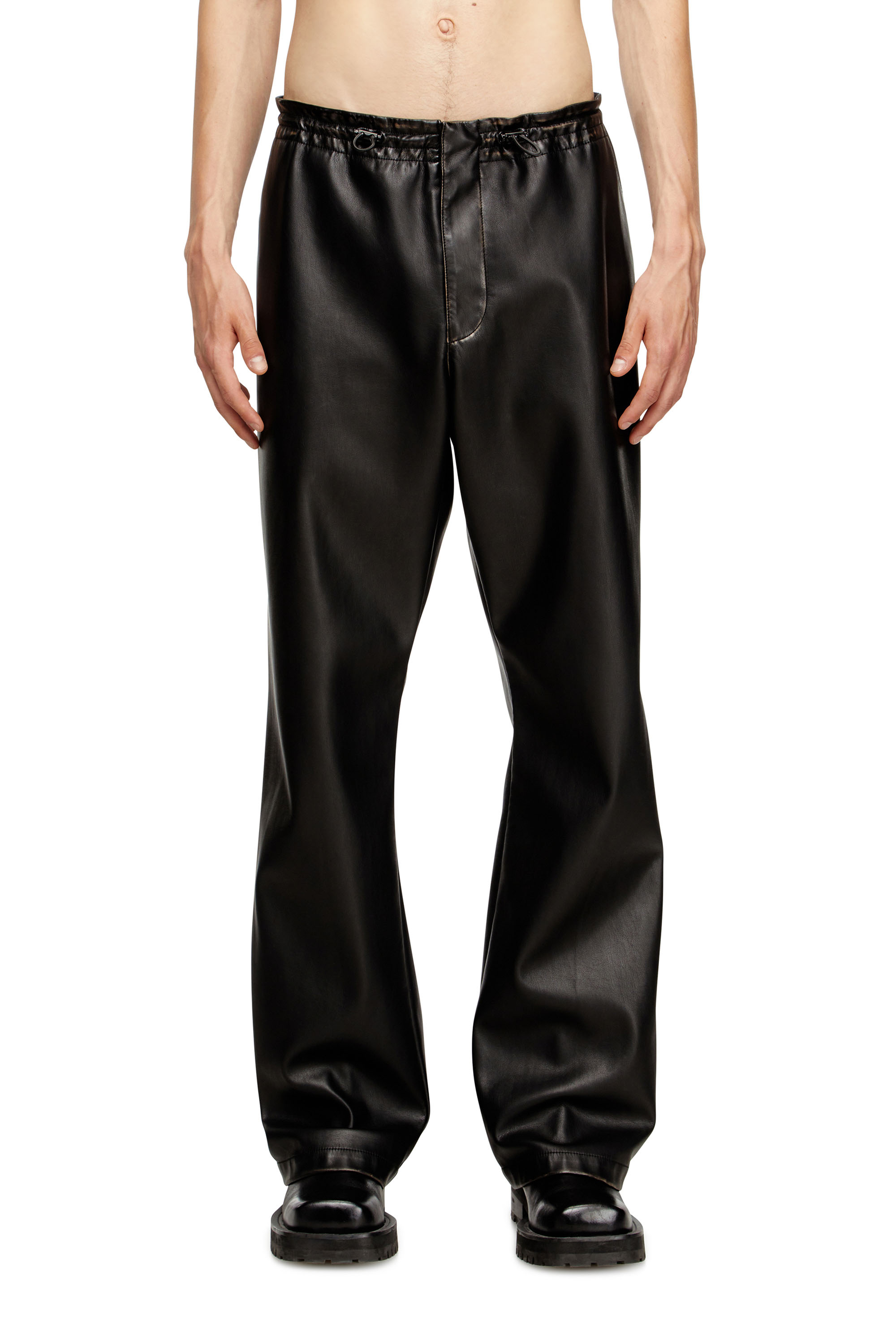 Diesel - P-RIVERS, Man's Pants in treated technical fabric in Black - 1