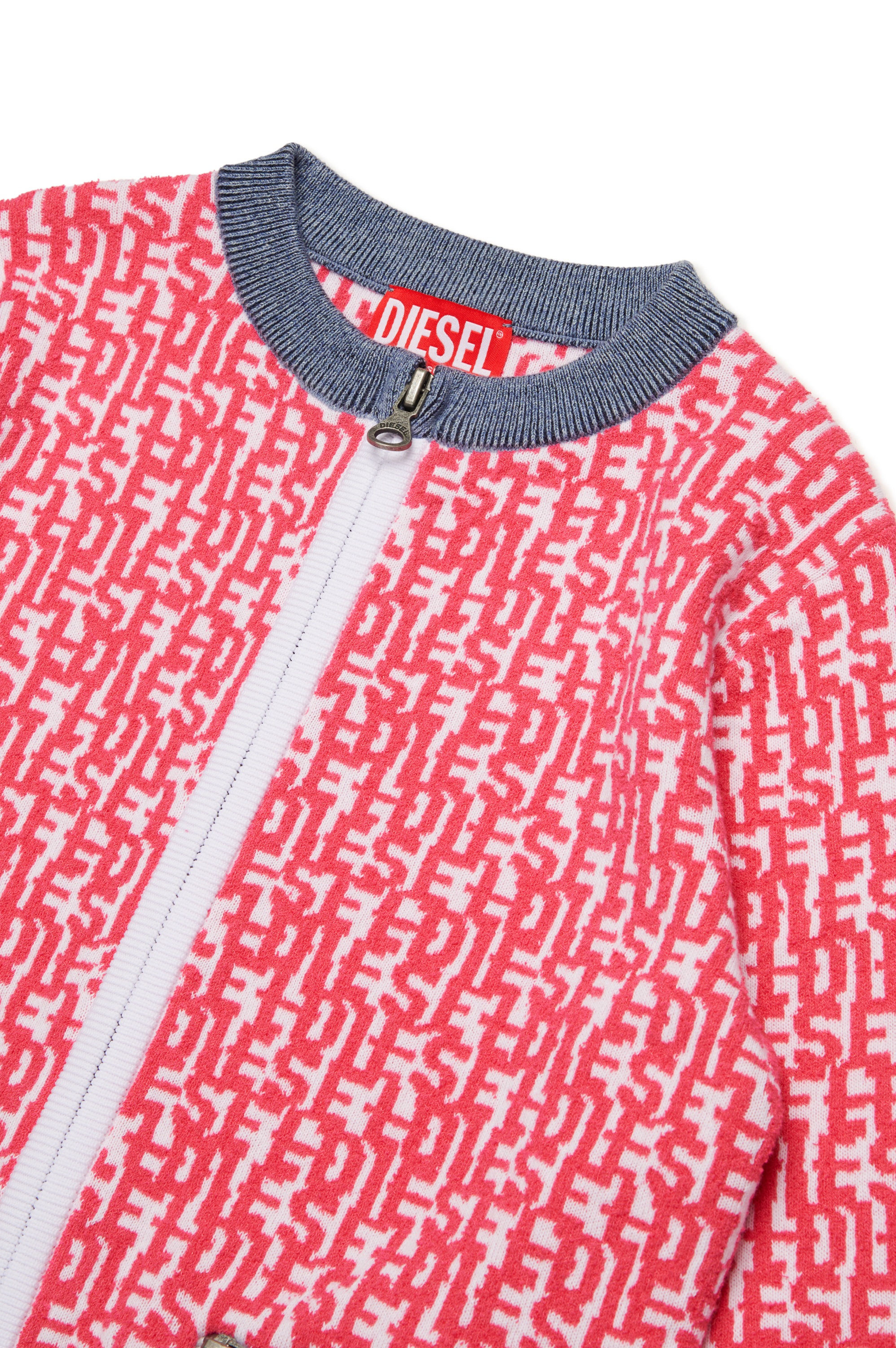 Diesel - KALLORCA, Woman's Monogram-jacquard cardigan in Pink - 3