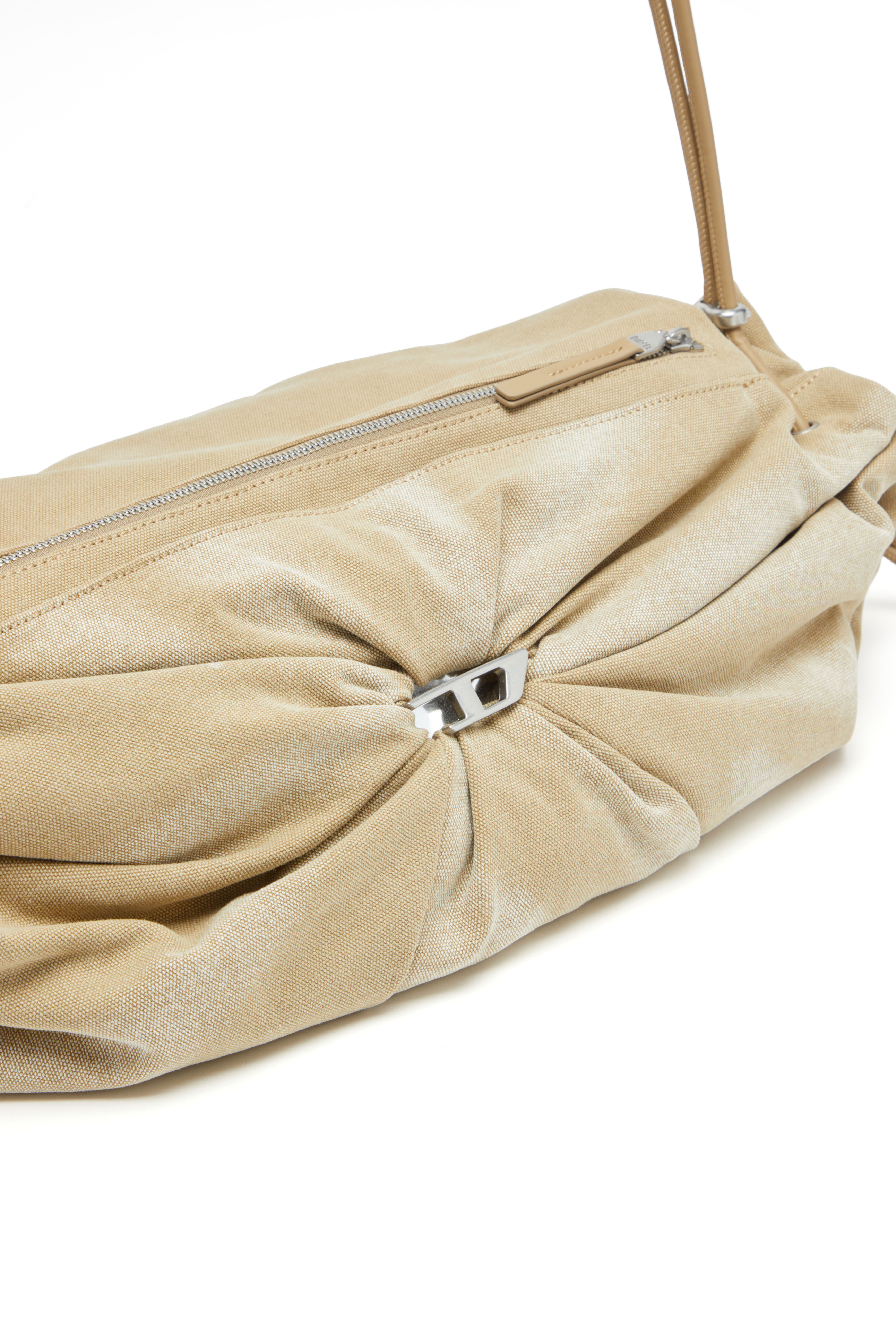 SCRUNCH-D CROSSBODY L, Beige Diesel - SCRUNCH-D CROSSBODY L, Woman's Scrunch-D L-Scrunched duffle bag in treated canvas in Beige - 5