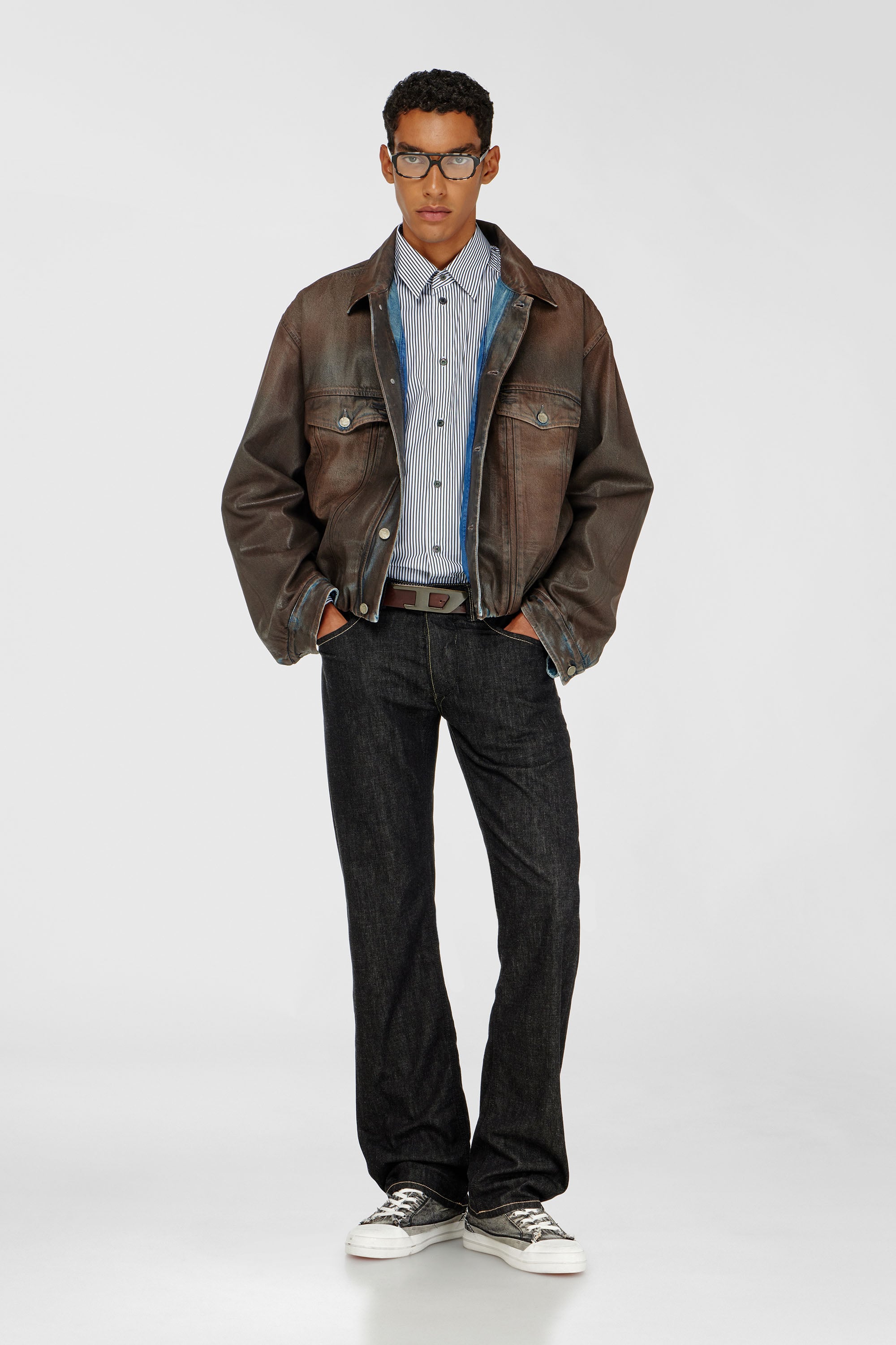 Diesel - Man's Regular Jeans 1985 Larkee 09R42, Black/Dark grey - 1