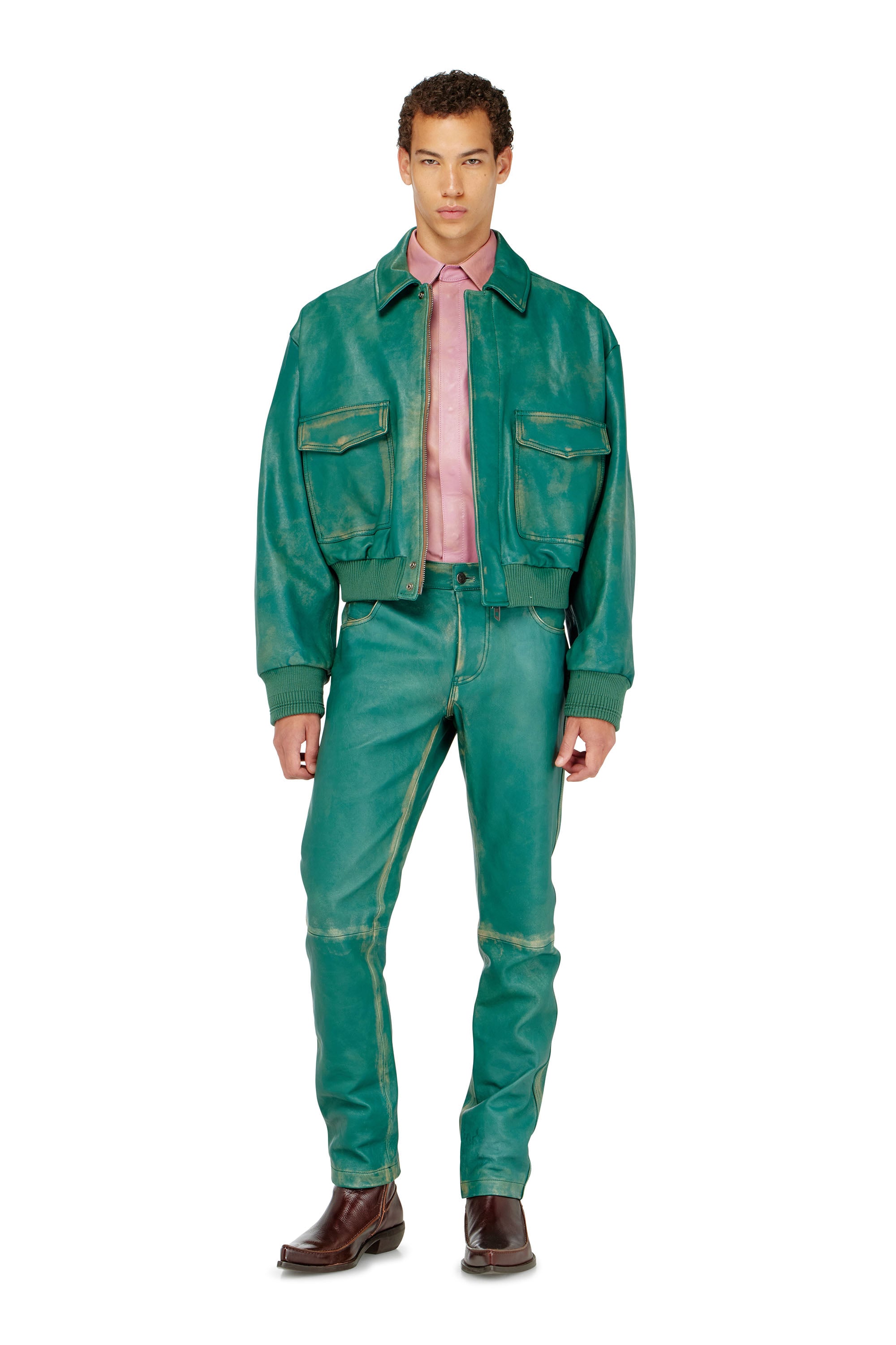 Diesel - P-OCKET, Man's Pants in treated leather in null - 2