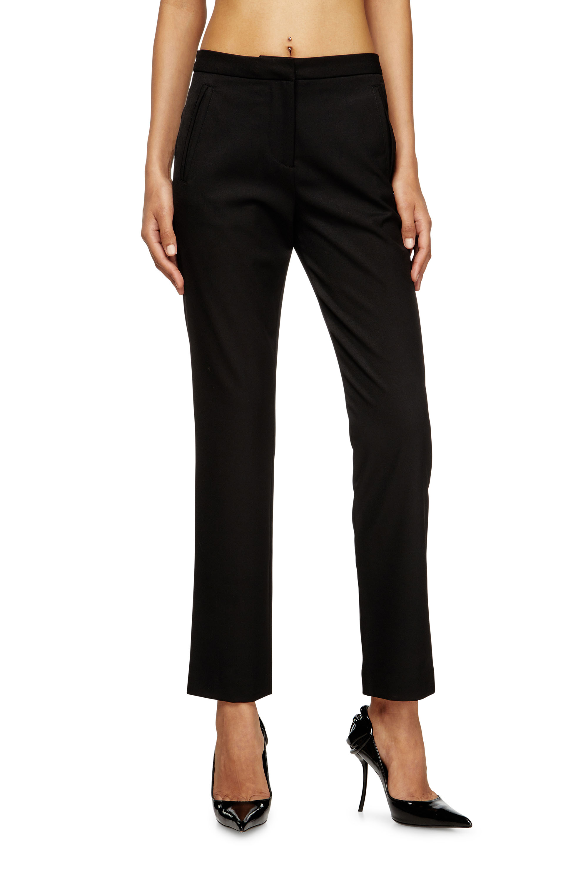 Diesel - P-LACER-R2, Woman's Wool blend pants with welt pockets in null - 1