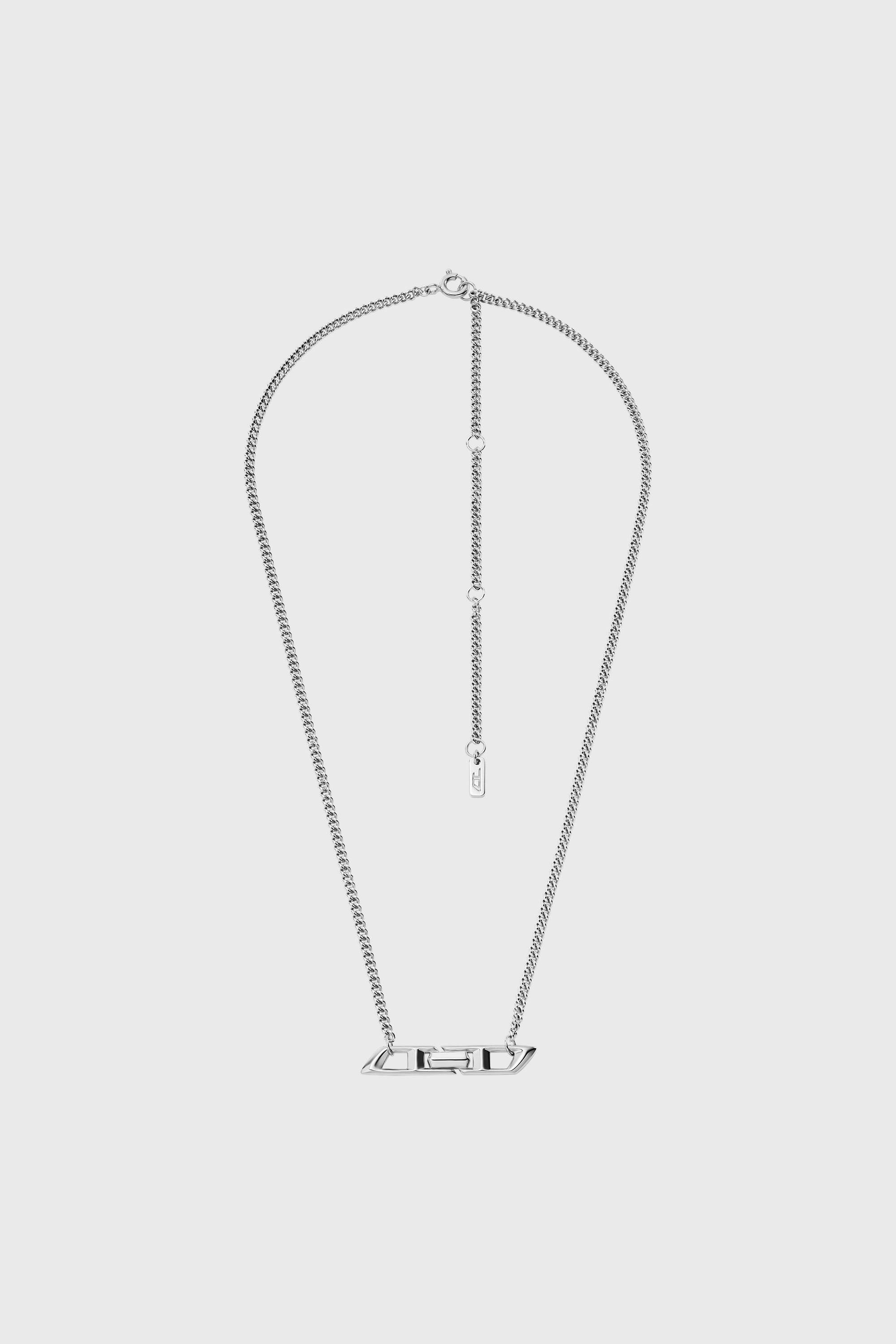 Diesel - DL1351040 STERLING SILVER JEWEL, Unisex's Sterling Silver  D Logo Necklace in Silver - 1