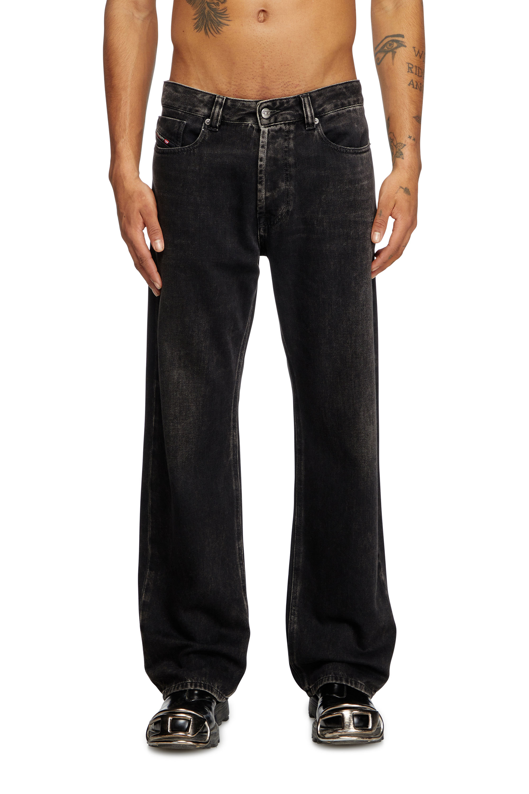 Diesel - Man's Relaxed Jeans 1980 D-Eeper 09J96, Black/Dark grey - 1