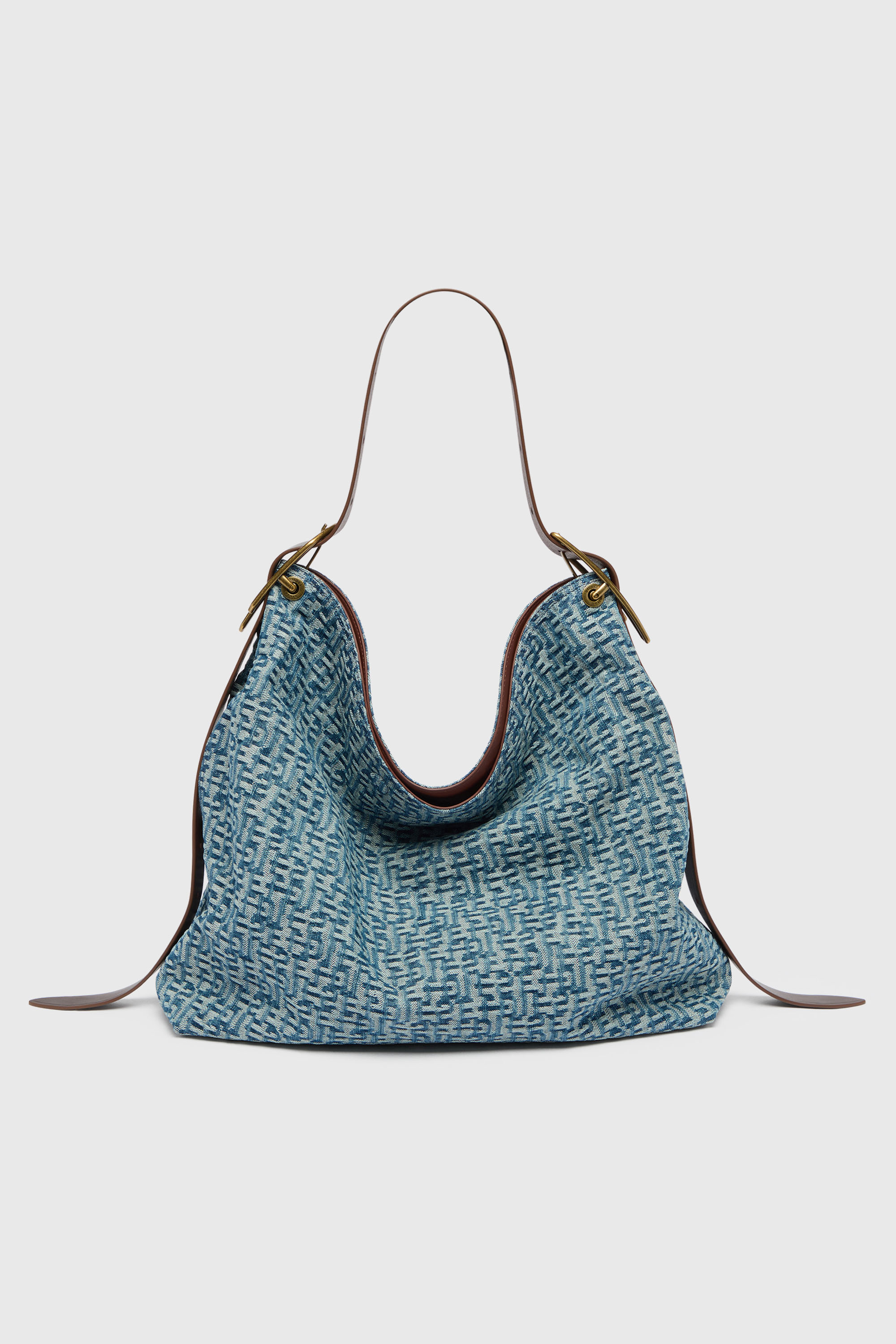 Diesel - D-LINE HOBO L, Woman's D-Line-Hobo bag in monogram denim in Blue - 2