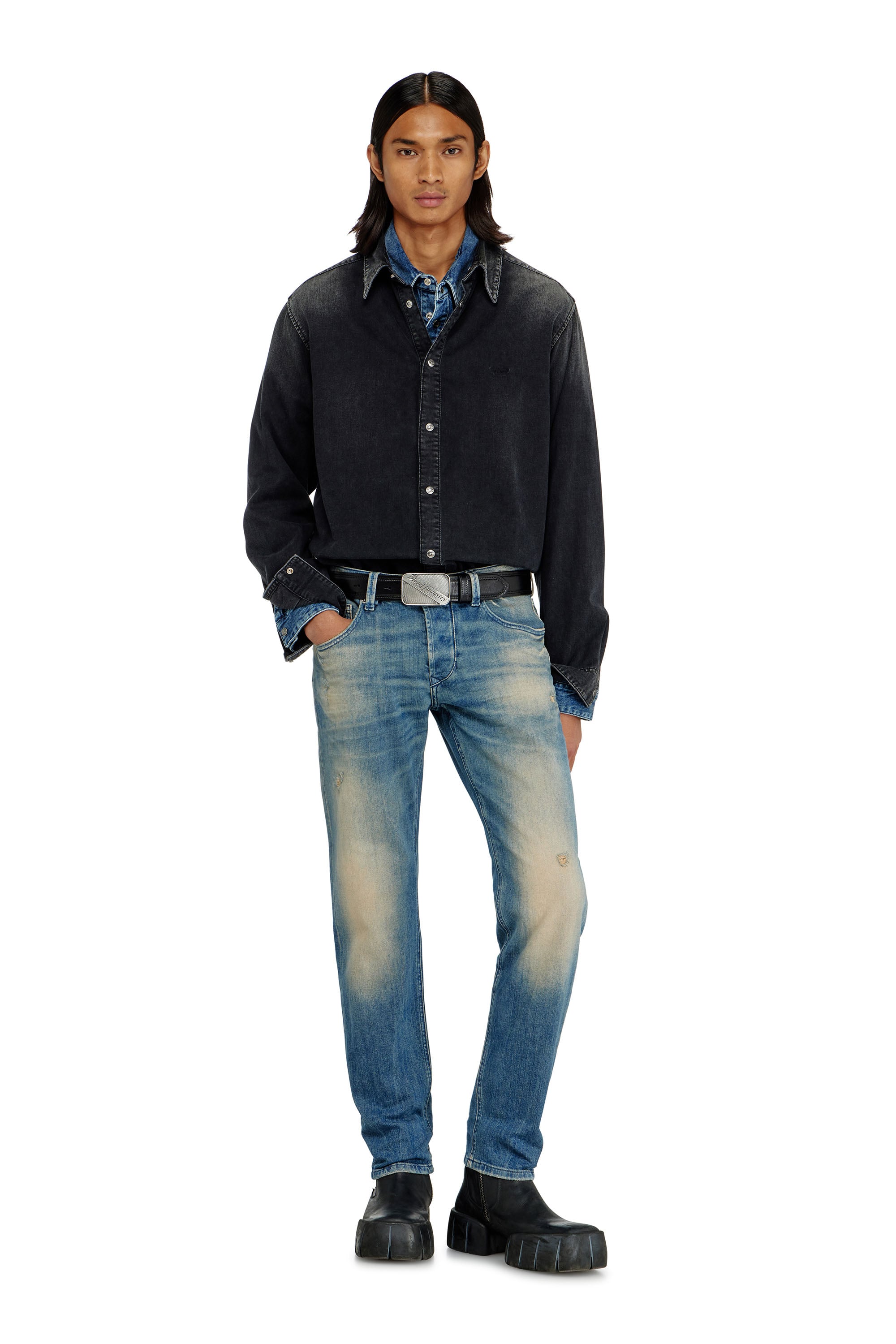 Diesel - Man's Regular 2030 D-Krooley Joggjeans&reg; 068XU, Dark Blue - 4