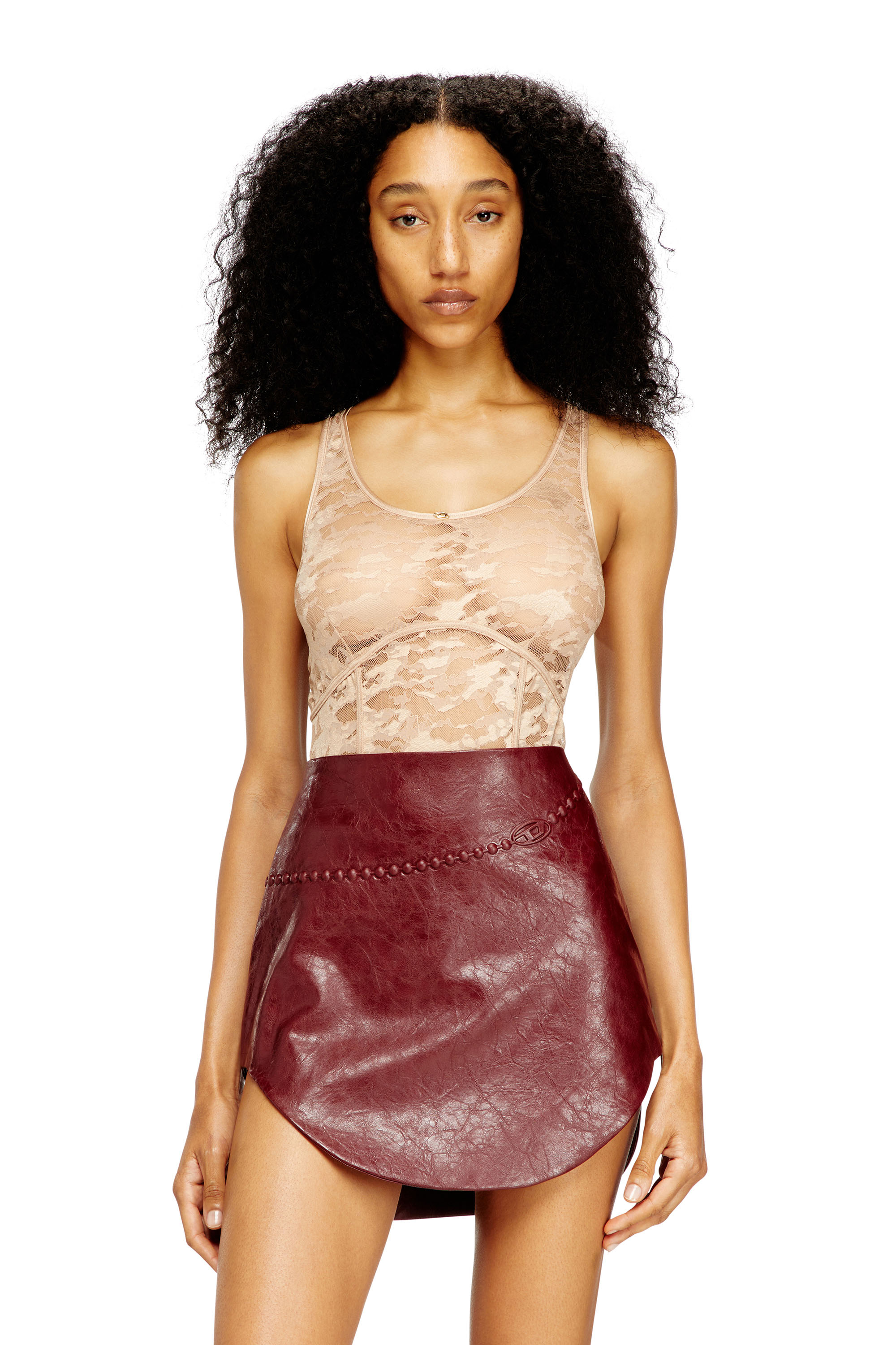 Diesel - EZZY-UTLT, Woman's Nylon bodysuit with lace design in null - 1