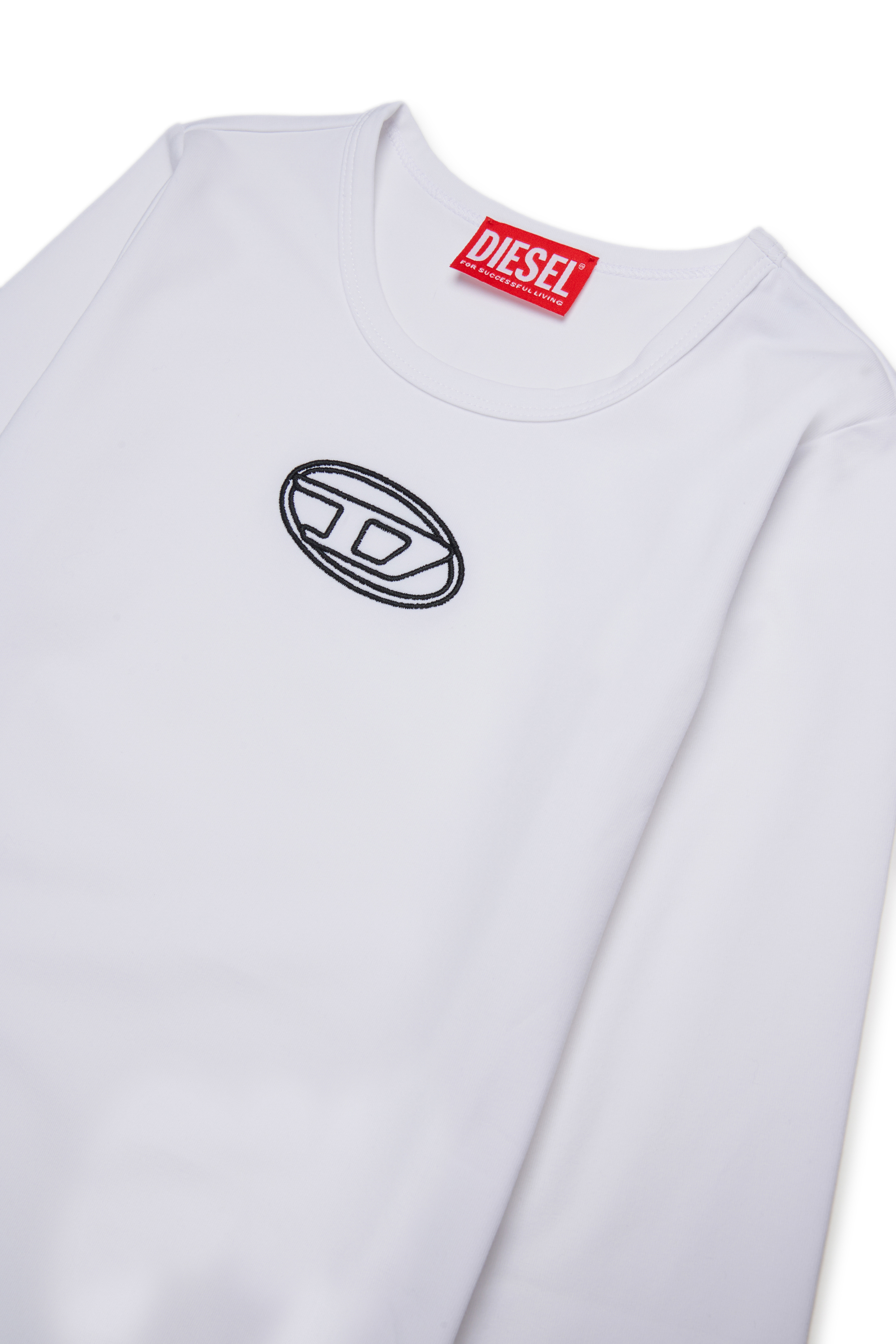 Diesel - BALAT, Woman's Cotton bodysuit with long sleeves in White - 3