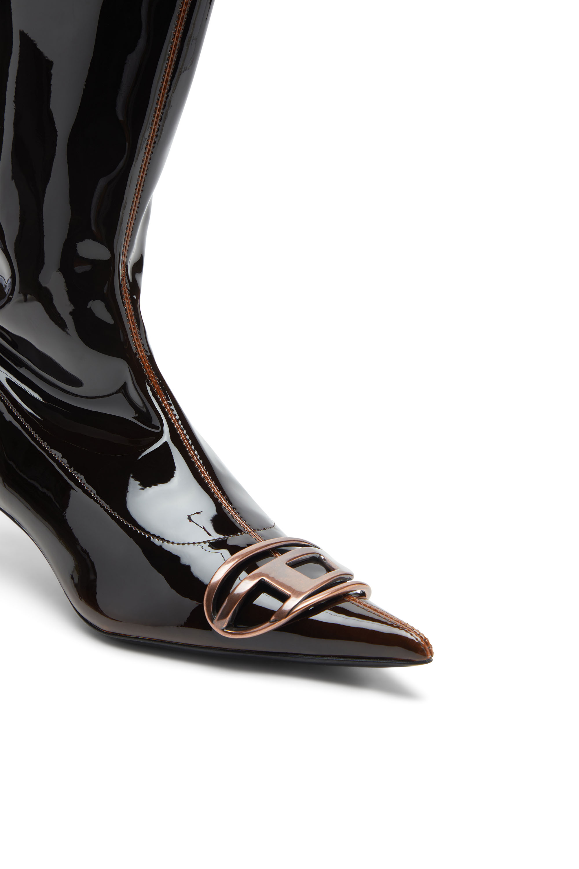 D-VENUS KITTIE BT, Blue/Brown Diesel - D-VENUS KITTIE BT, Woman's D-Venus-Ankle boots in liquid PU in Blue/Brown - 4