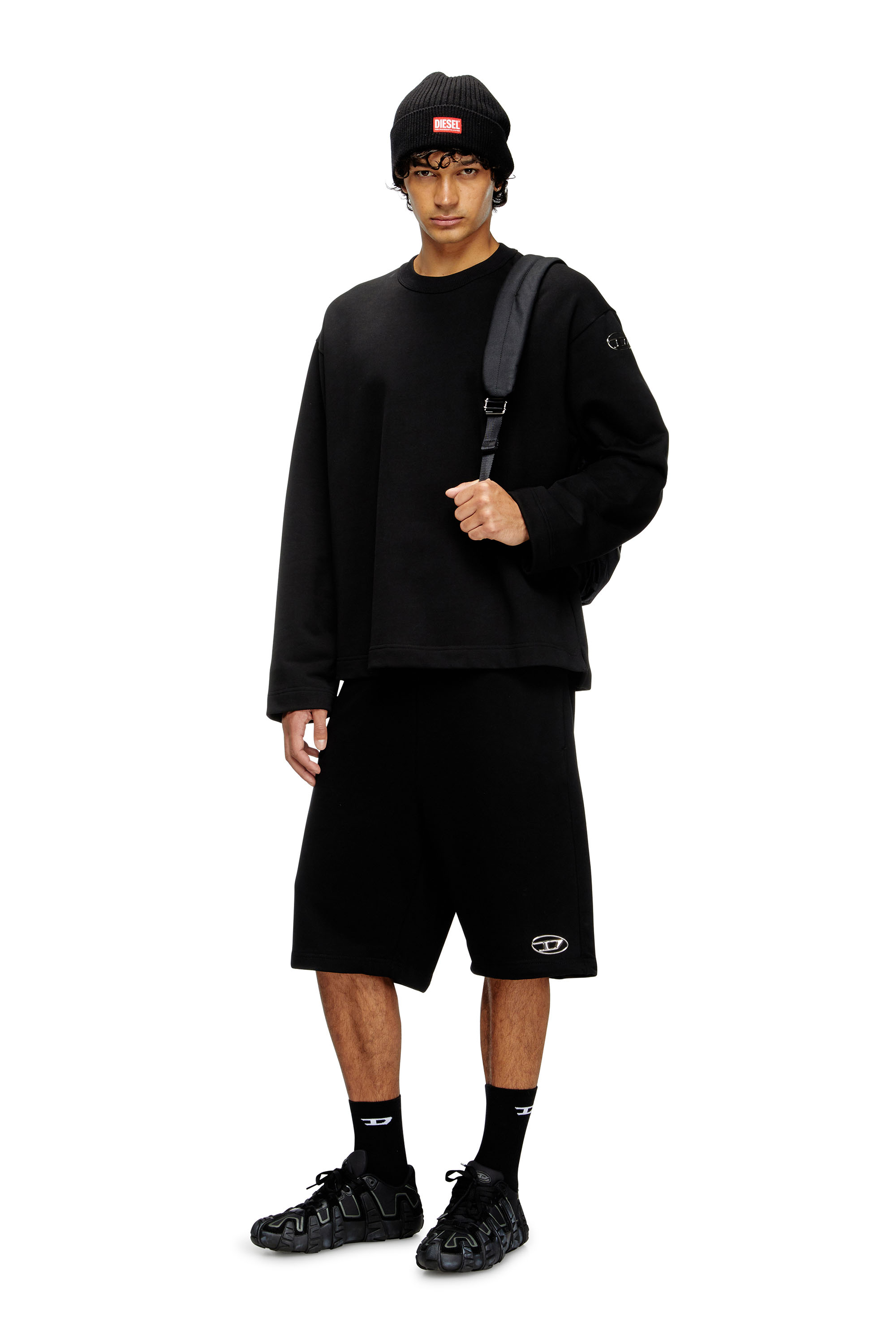 Diesel - S-MACSIS-OD, Man's Sweatshirt with metallic logo in Black - 2