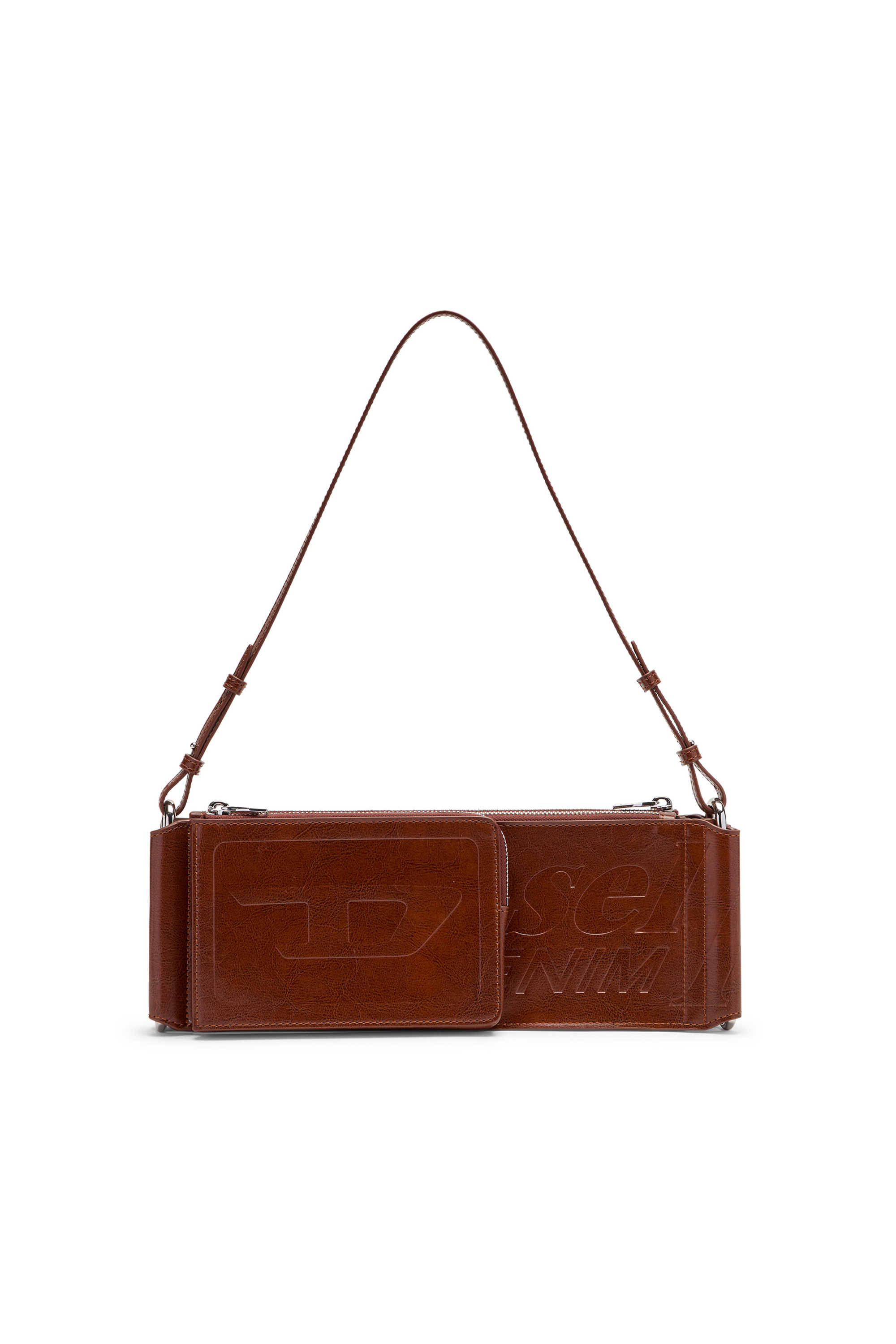 Diesel - FLAG-D SHOULDER BAG X, Unisex's Flag-D-Modular logo-embossed shoulder bag in Brown - 1