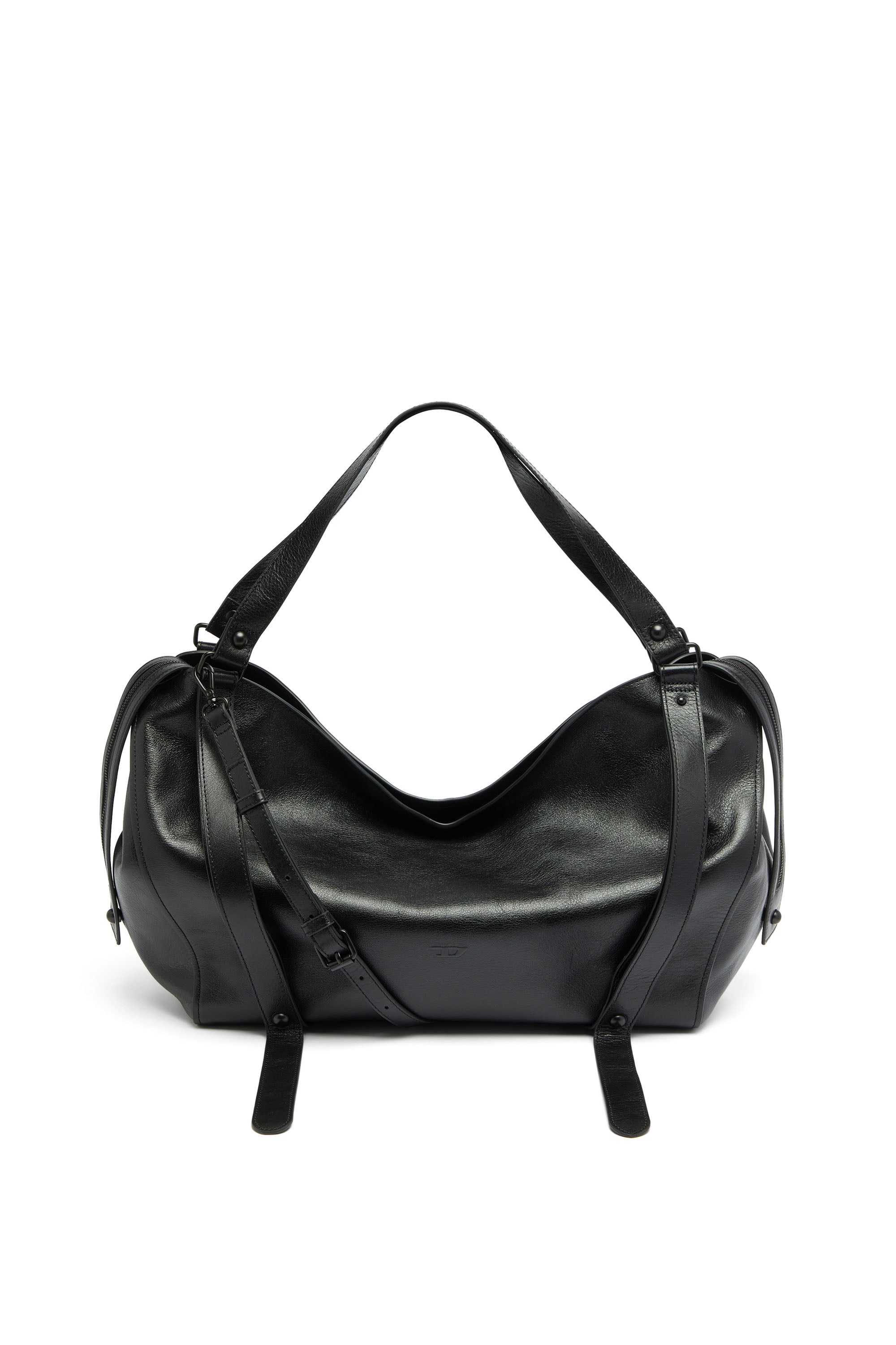 Diesel - D-ONE TOPHANDLE L, Unisex's D-One-Large top-handle bag in leather in Black - 1