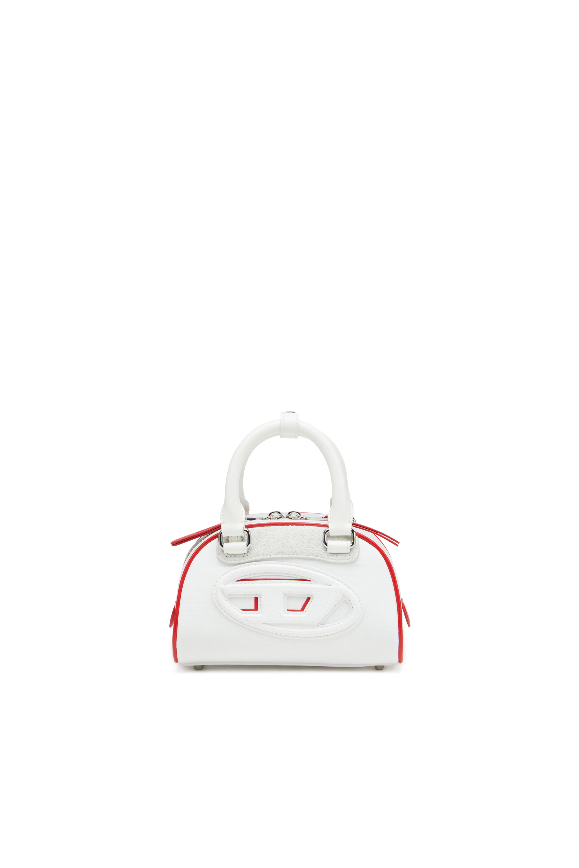 Diesel - 1DR DOME CROSSBODY, Woman's 1DR Dome-Colour-block mini bowling bag in White - 1