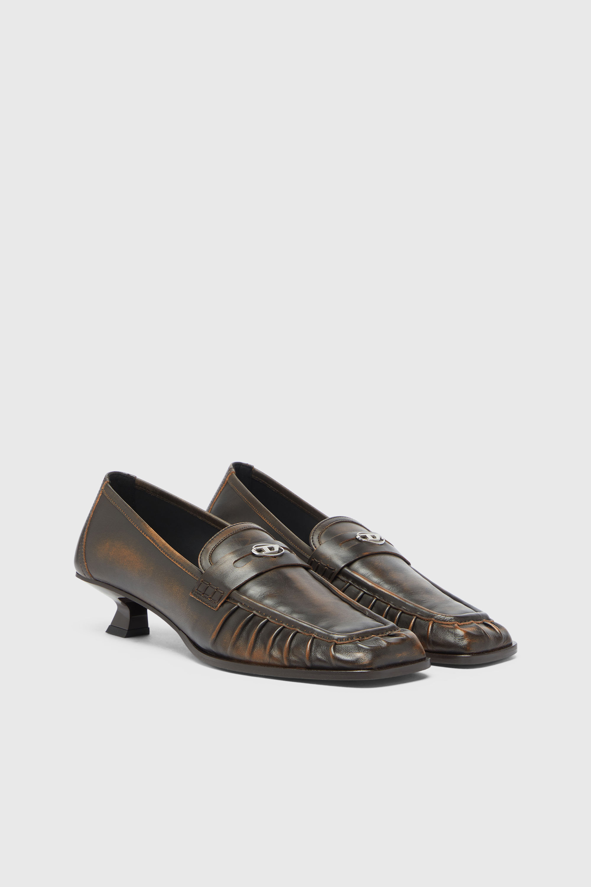 Diesel - D-AMBER MOC 30, Woman's D-Amber - Penny loafers in leather in Brown - 2
