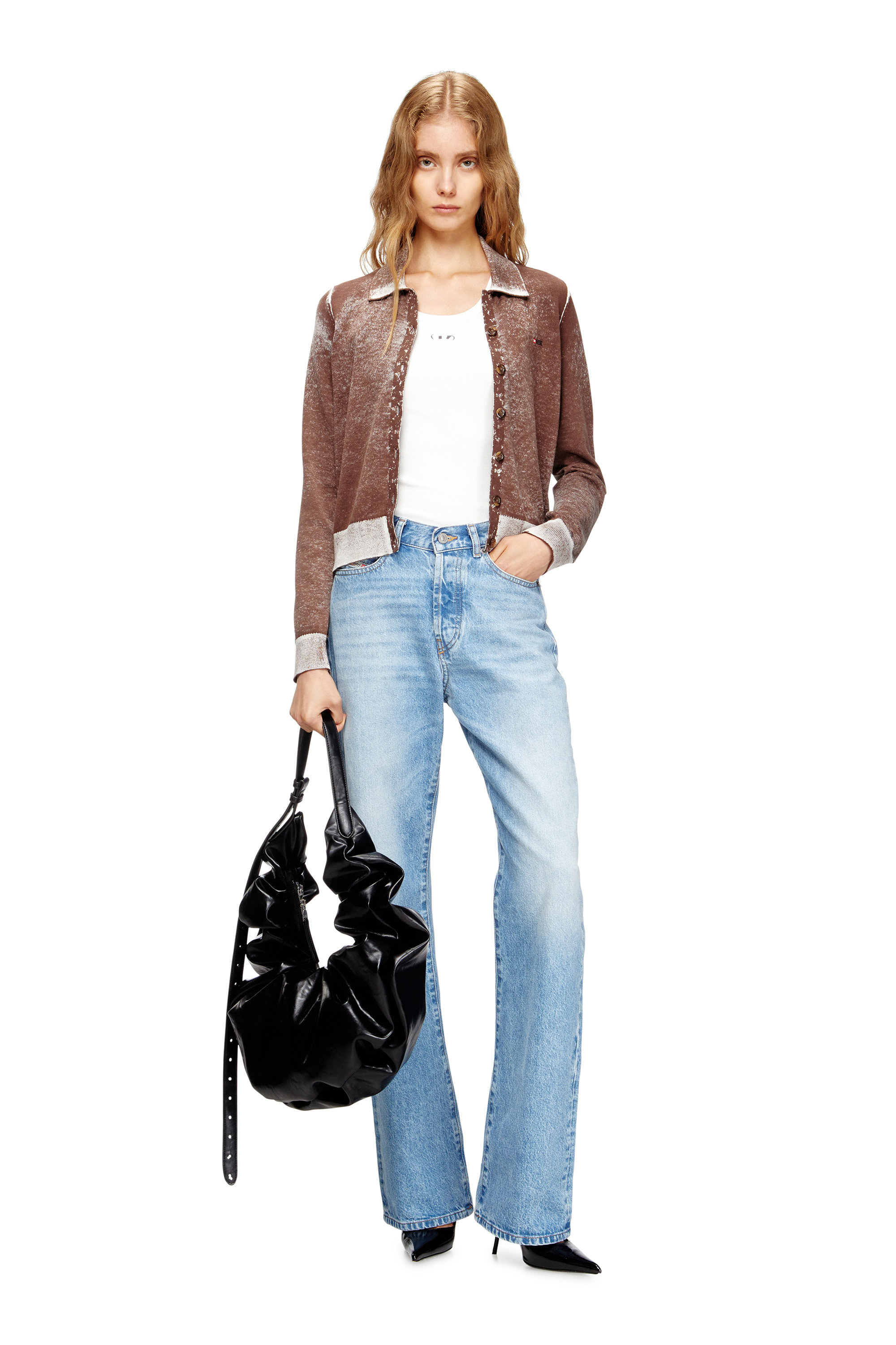 GRAB-D HOBO L, Black Diesel - GRAB-D HOBO L, Woman's Grab-D L-Large scrunched hobo bag in shiny PU in Black - 6