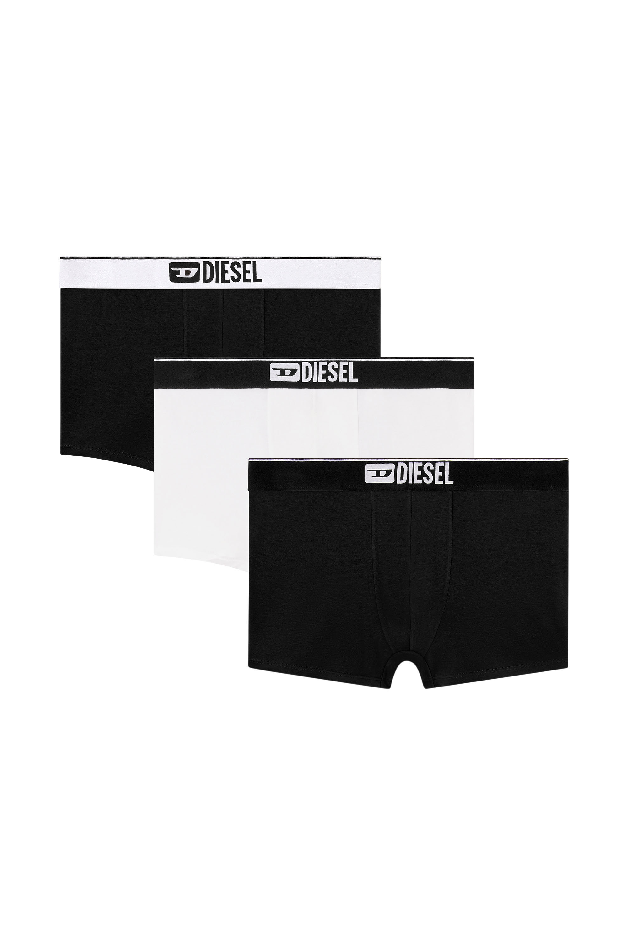 Diesel - UMBX-DAMIENTHREEPACK, Man's Three-pack of plain boxer in Black/White - 2