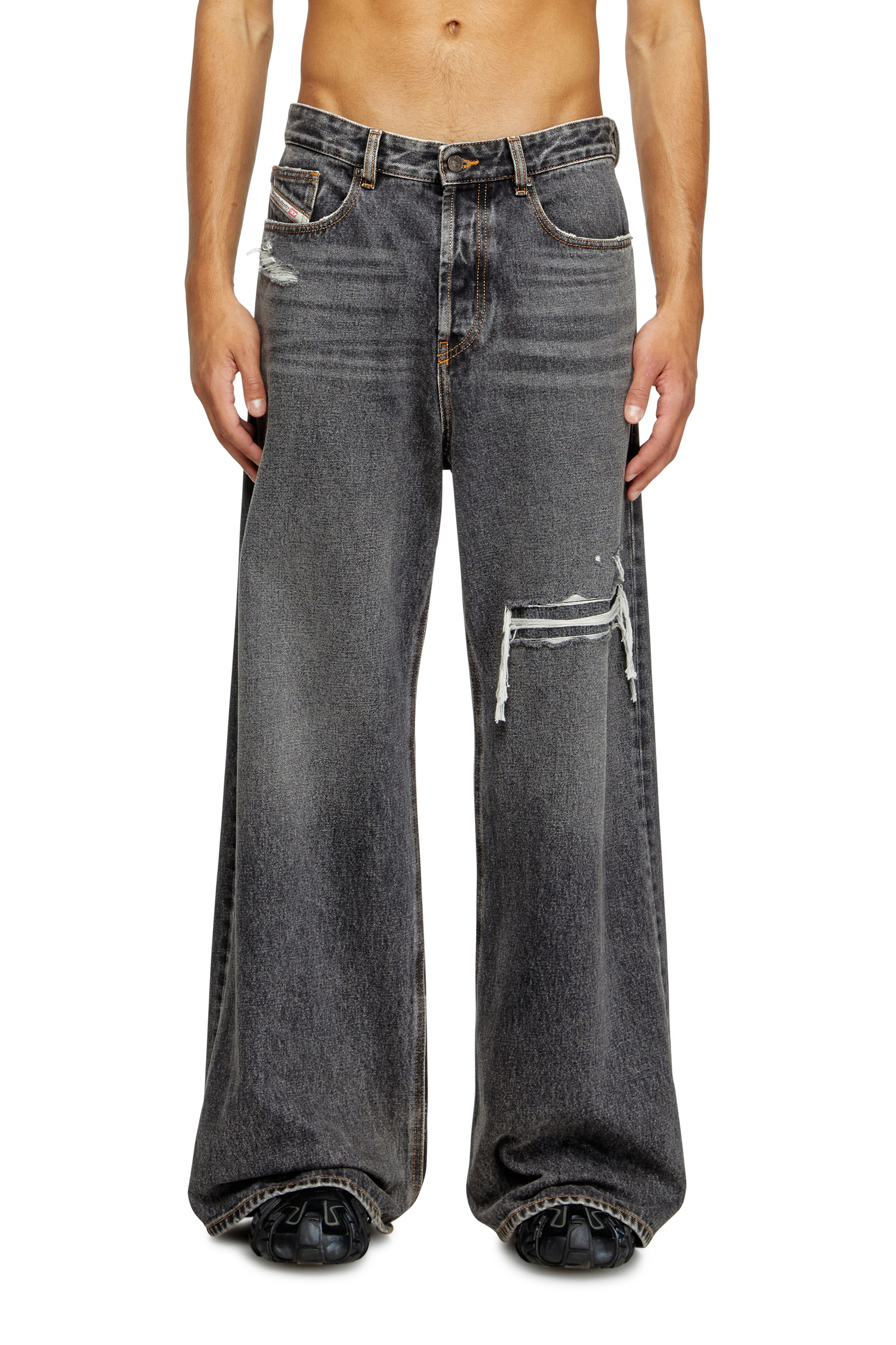 Diesel - Man's Relaxed Jeans D-Rise 007F6, Black/Dark grey - 2
