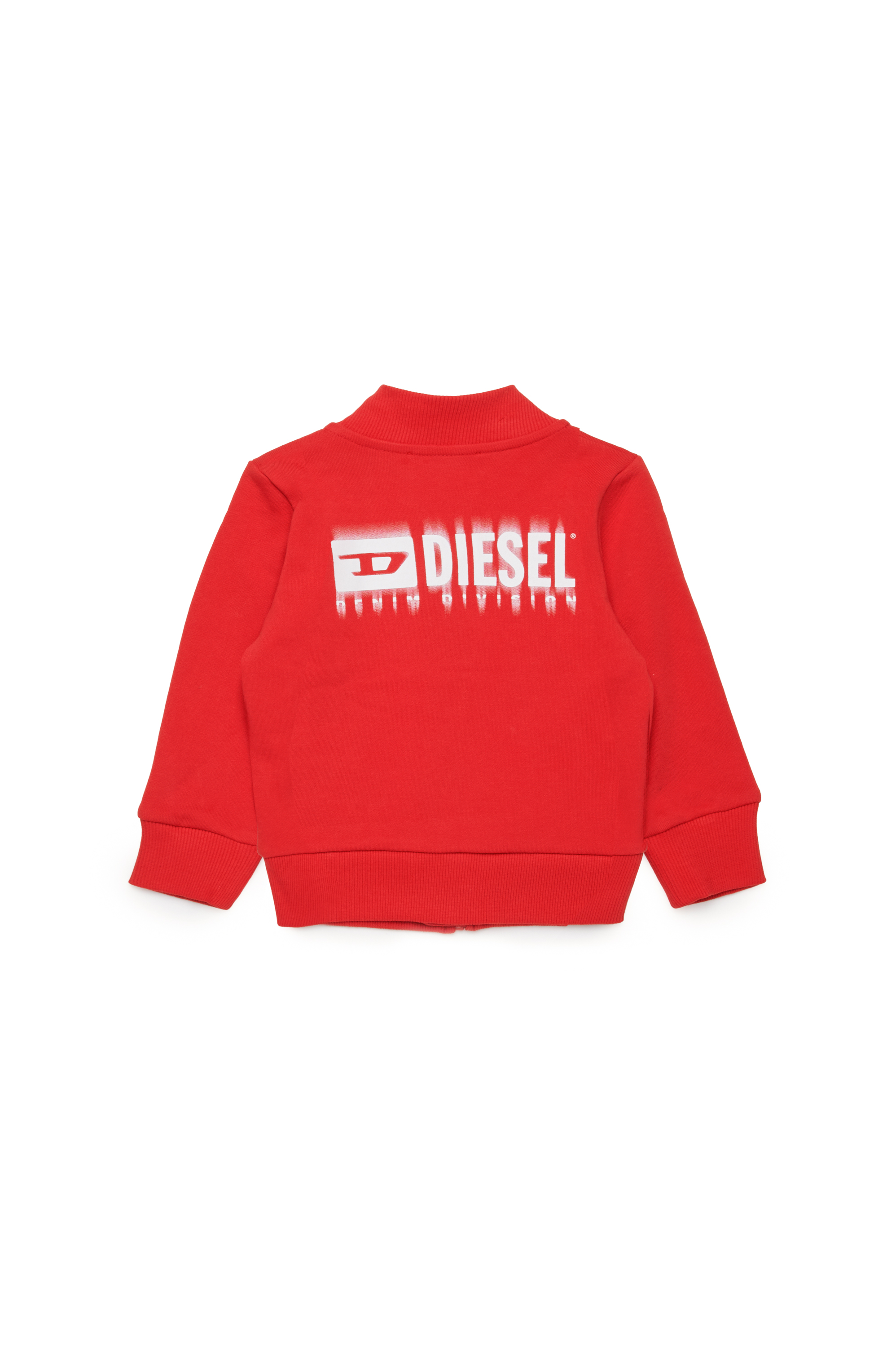 Diesel - SVOUGZIPALB, Unisex Zipped sweatshirt with smudged logo in Red - Image 2