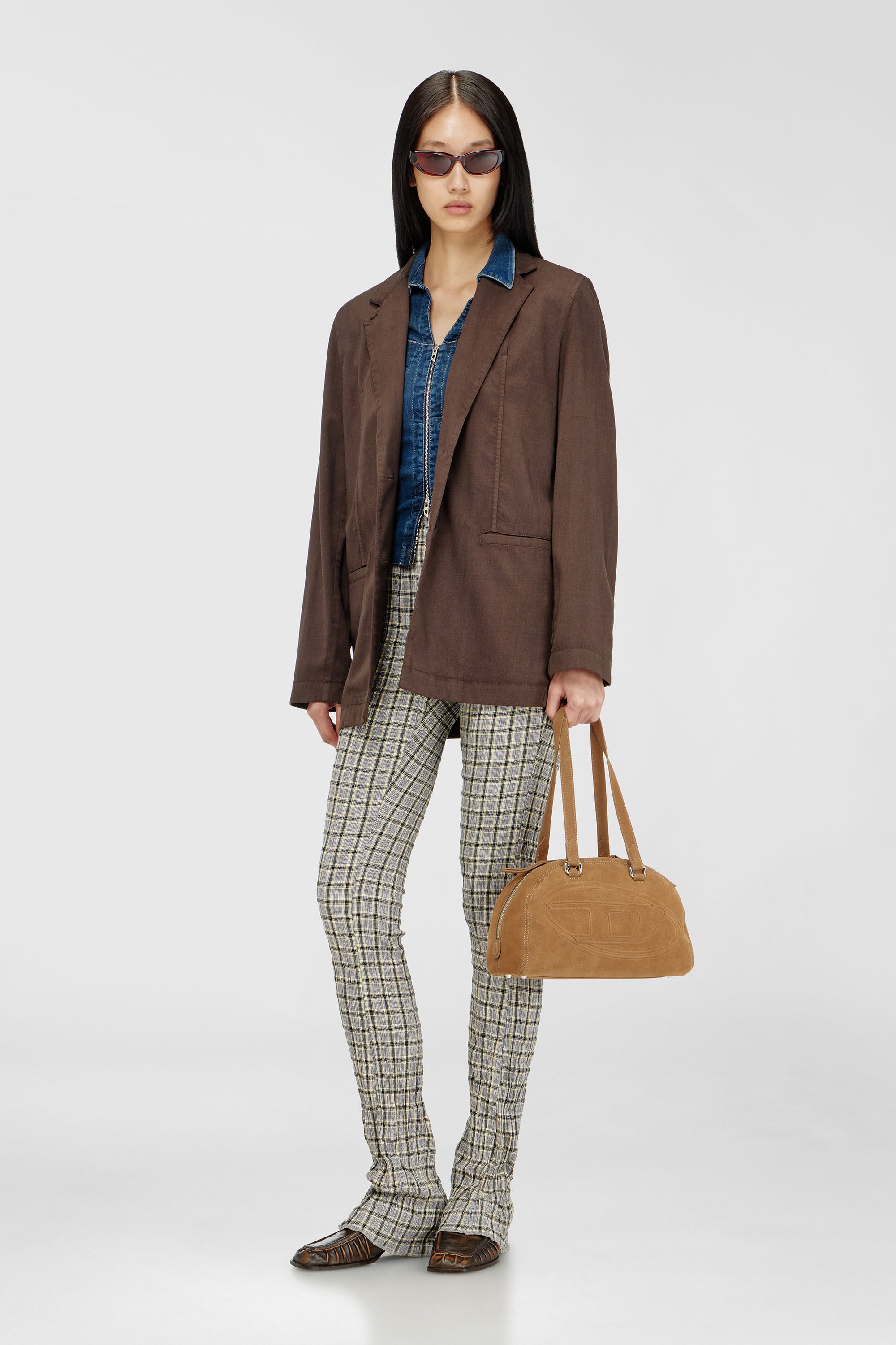 Diesel - G-KESSIER, Woman's Deconstructed blazer in stretch wool in Brown - 2