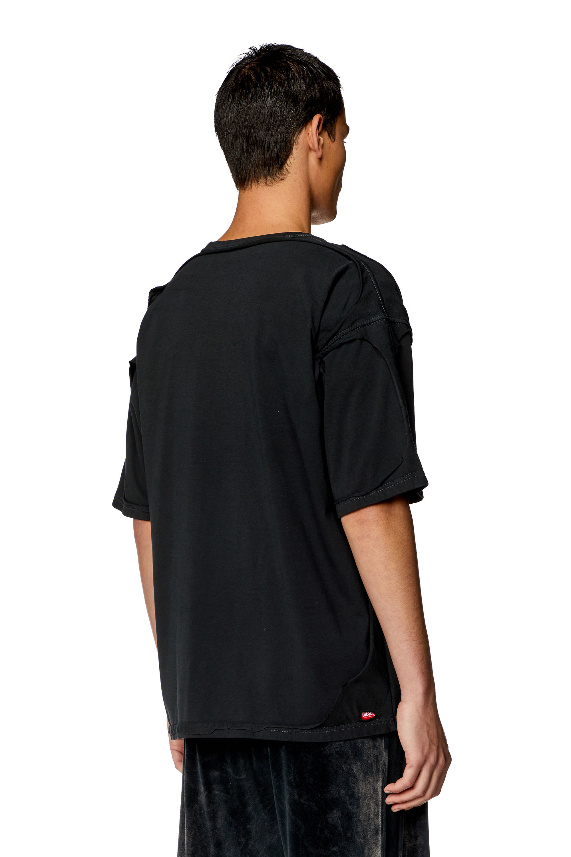 Diesel - T-BOXT-DBL, Man T-shirt with destroyed peel-off effect in Black - Image 4