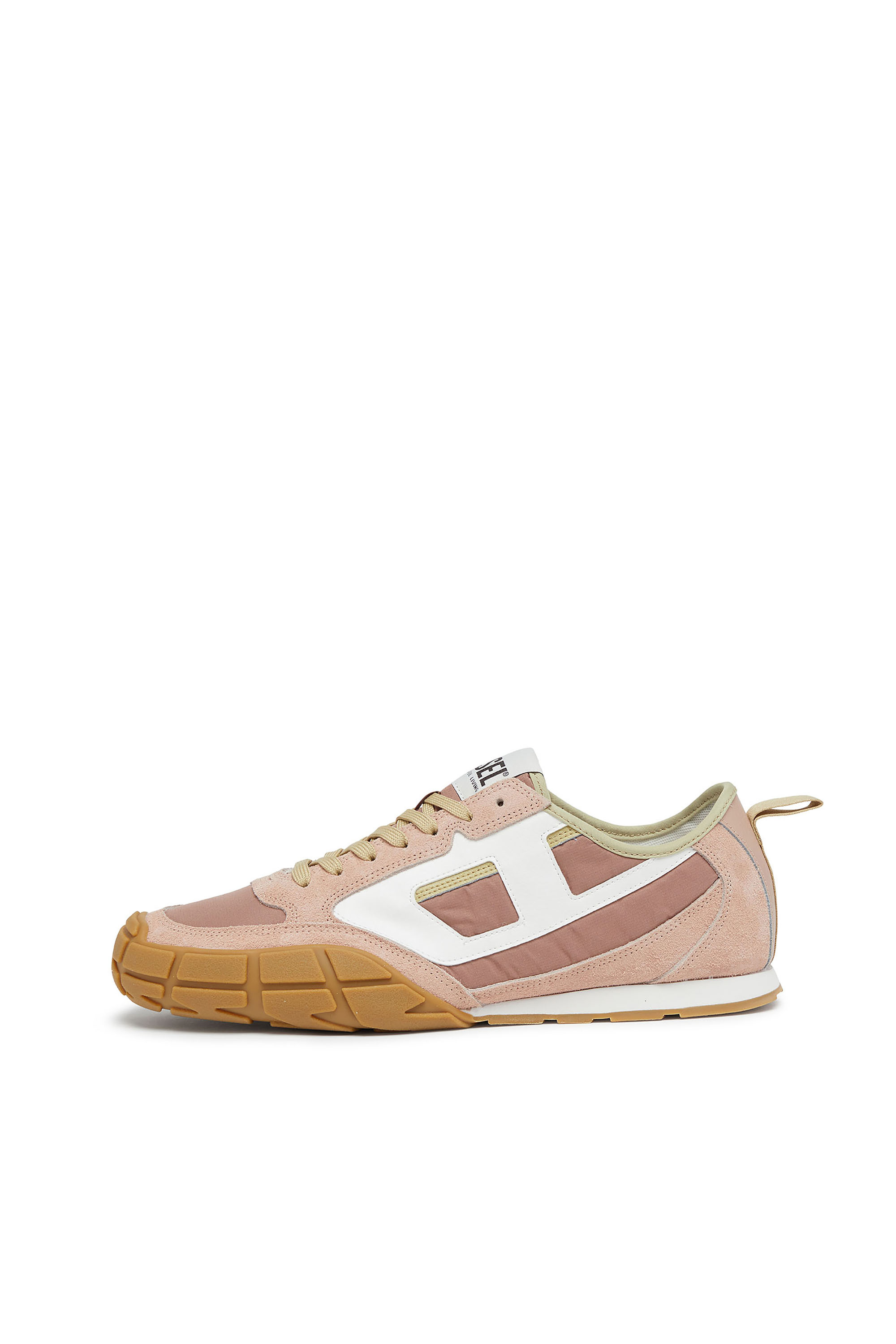 S-PAGODHA LOW W, Pink/White Diesel - S-PAGODHA LOW W, Woman's S-Pagodha-Sneakers in leather, suede and ripstop in Pink/White - 8