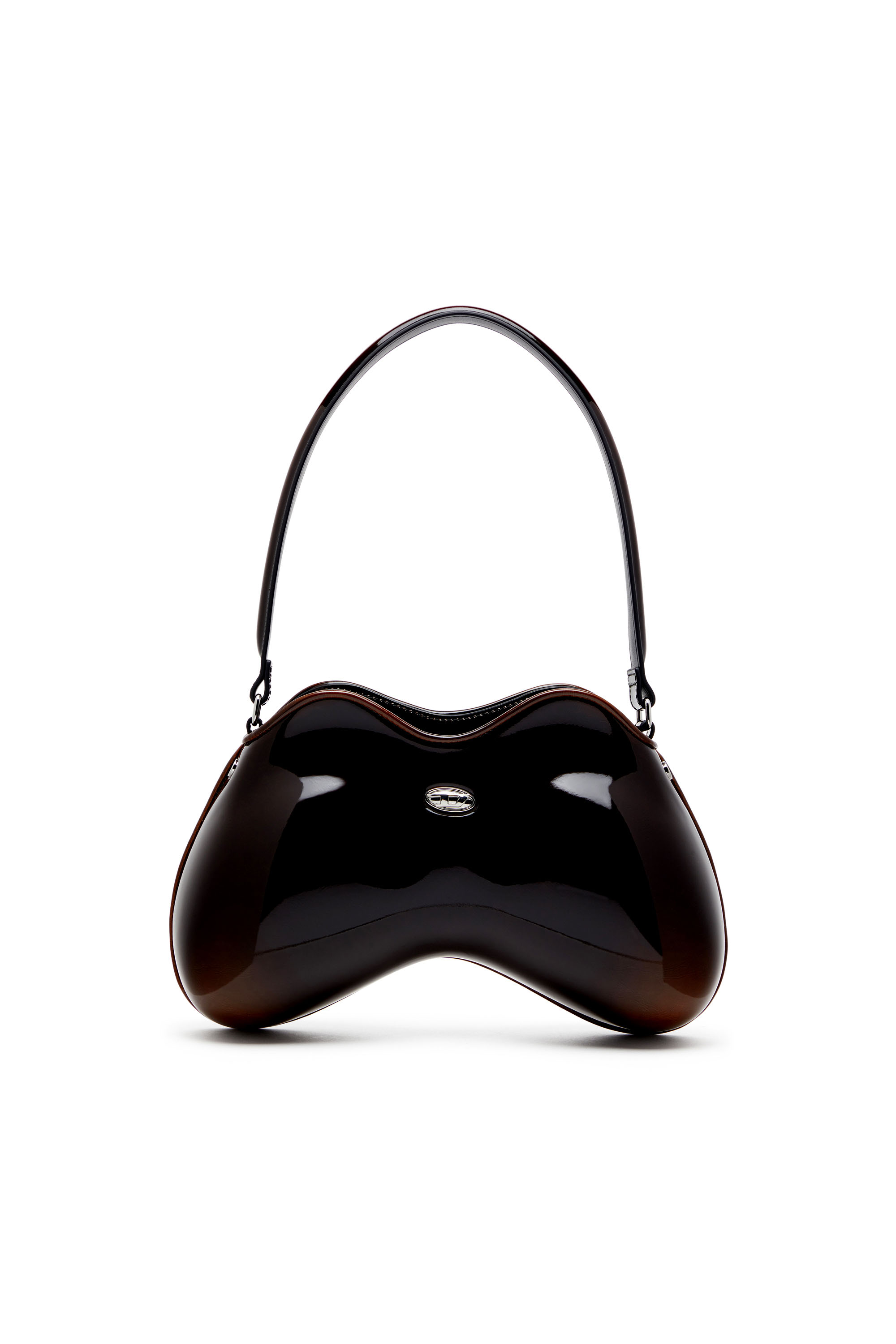 DOUBLE-D SHOULDER, Brown Diesel - DOUBLE-D SHOULDER, Woman's Double-D-Rigid shoulder bag in dégradé glossy PU in Brown - 1