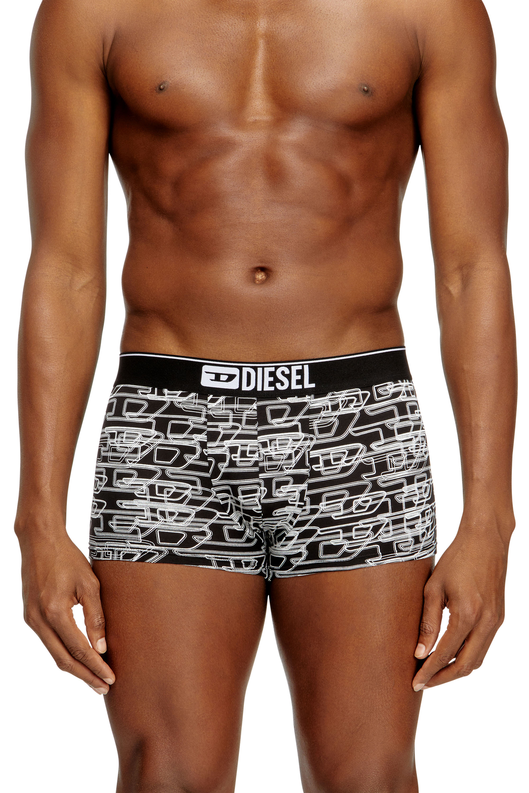 DAMIEN-D-BOX-3PACK, Black/White Diesel - DAMIEN-D-BOX-3PACK, Man's 3-pack of stretch cotton boxers with logo in Black/White - 3