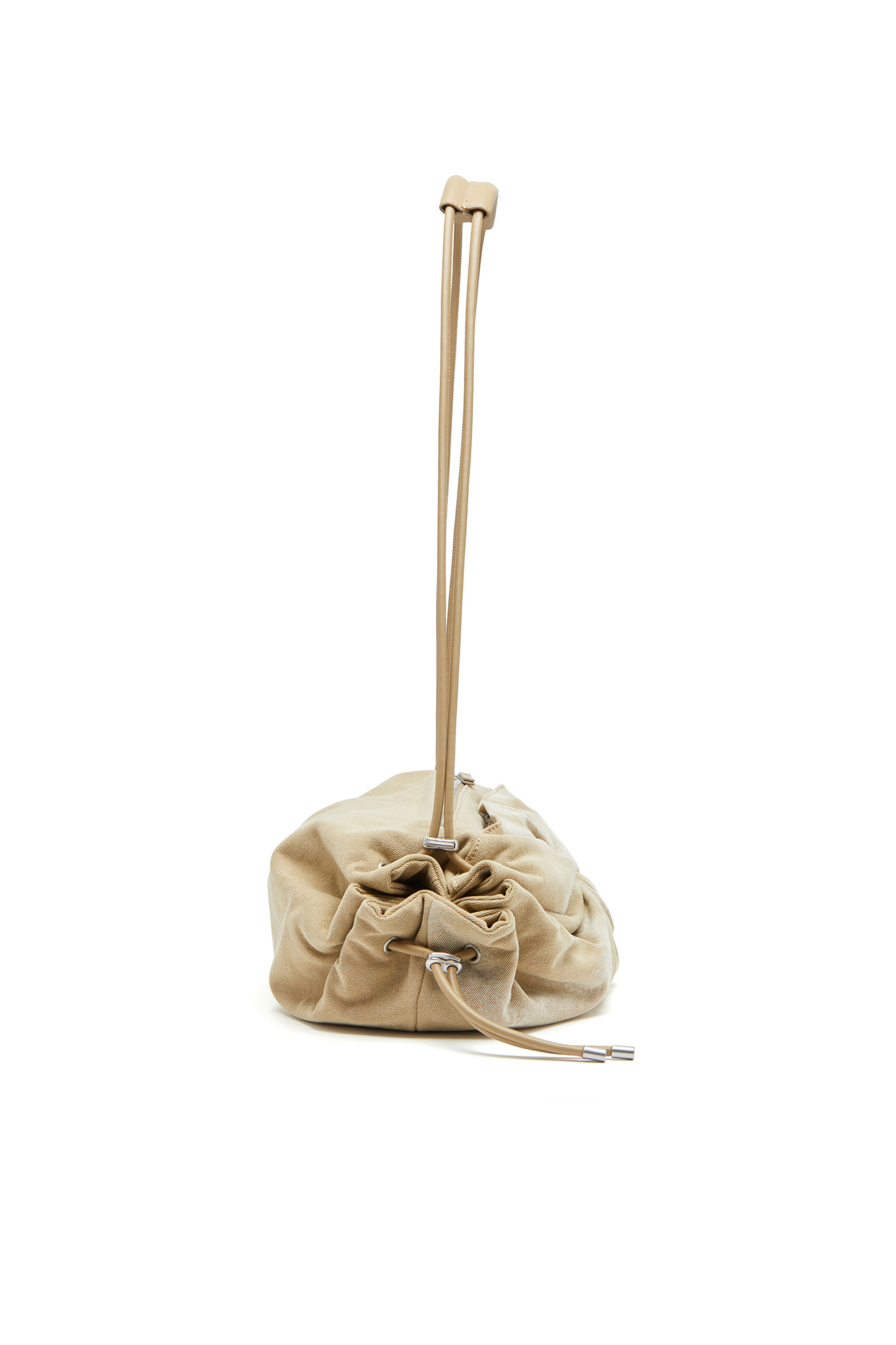 SCRUNCH-D CROSSBODY L, Beige Diesel - SCRUNCH-D CROSSBODY L, Woman's Scrunch-D L-Scrunched duffle bag in treated canvas in Beige - 4