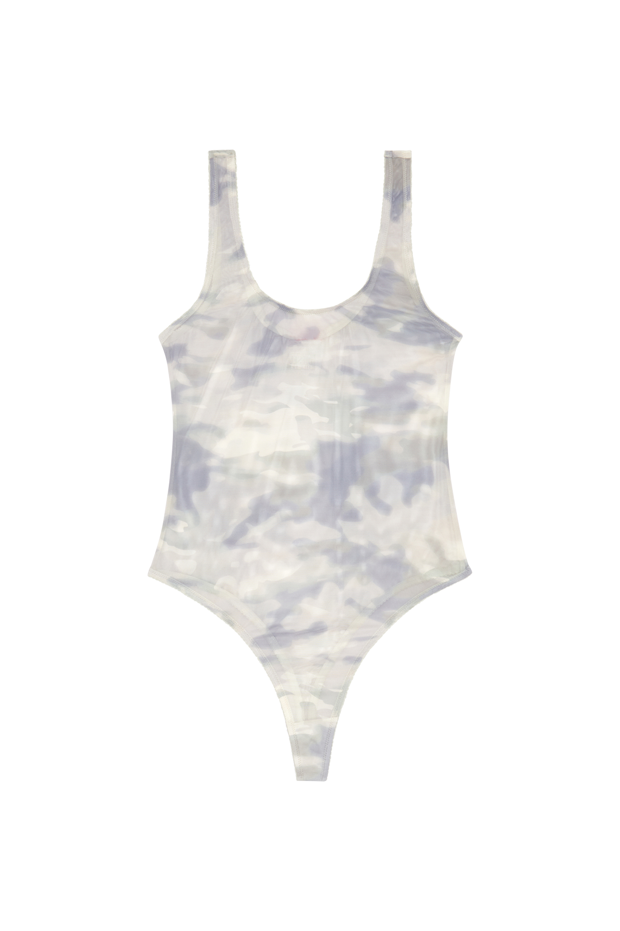 Diesel - UFBY-YOMA, Woman Thong bodysuit in camo stretch mesh in Grey - Image 4