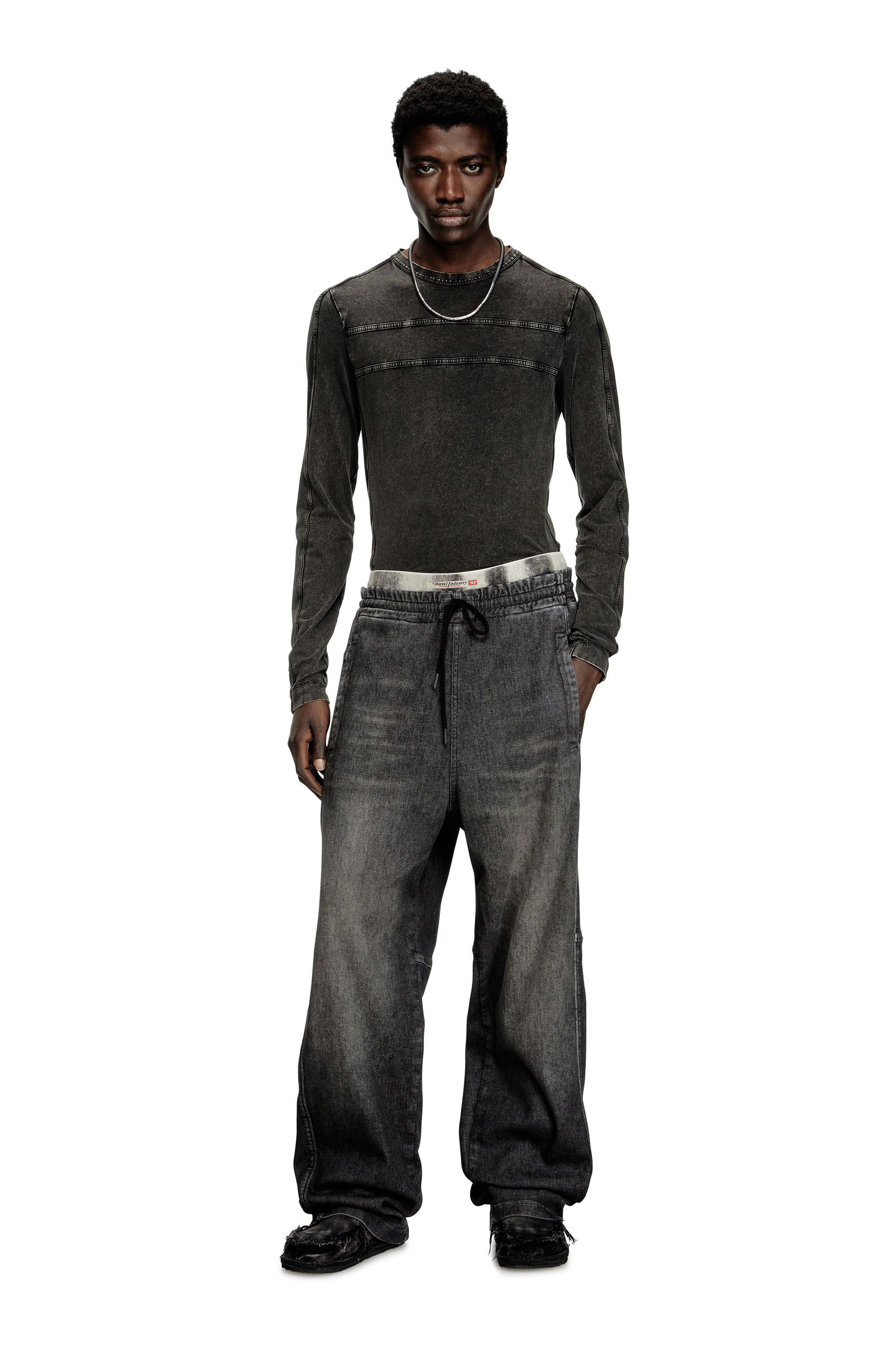 Relaxed D-Martyans Track Denim 09L77, Black/Dark grey Diesel - Unisex's Relaxed D-Martyans Track Denim 09L77, Black/Dark grey - 1