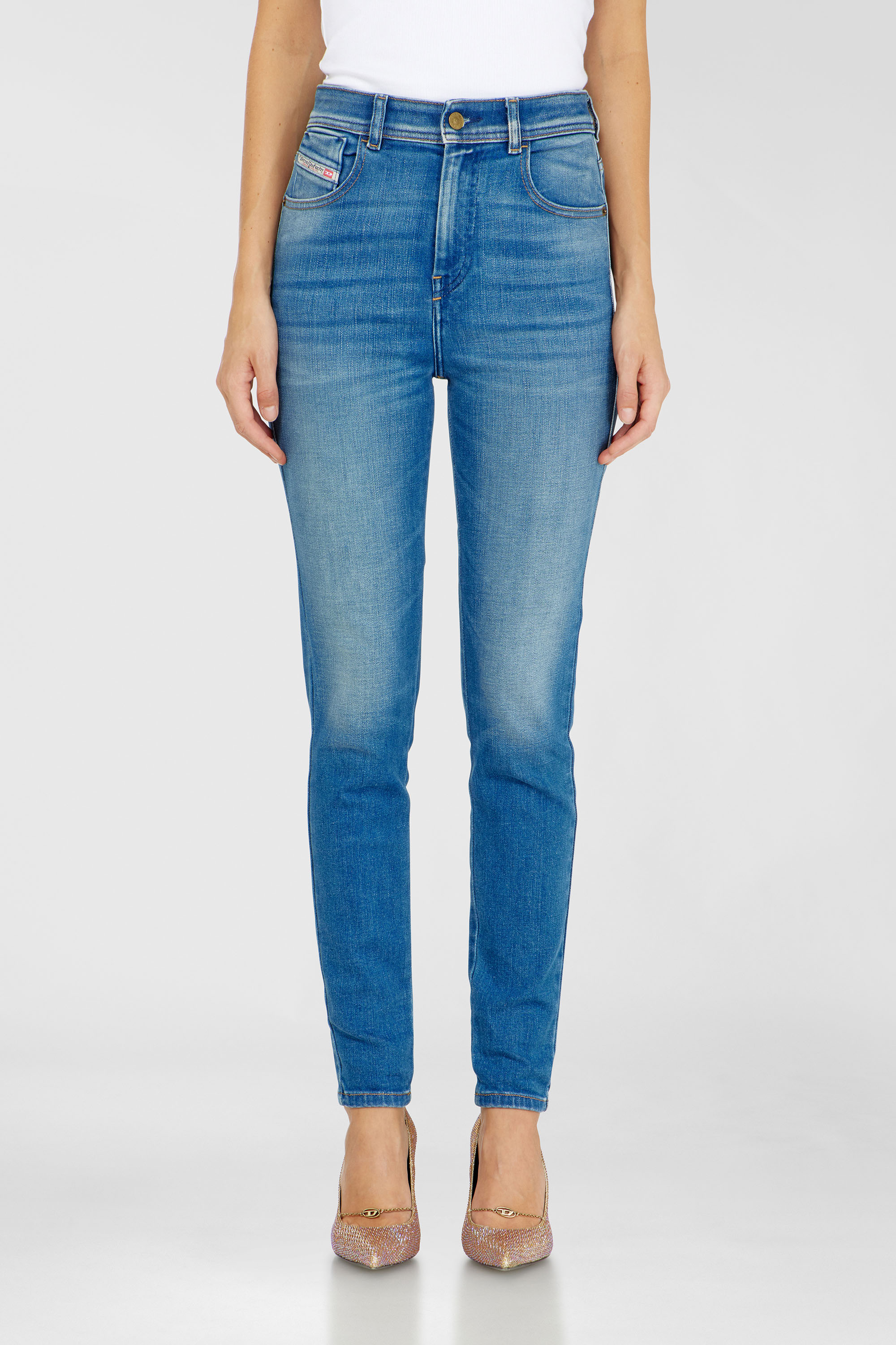 Diesel - Woman's Skinny Jeans 1984 Slandy-High 09Q79, Medium blue - 1
