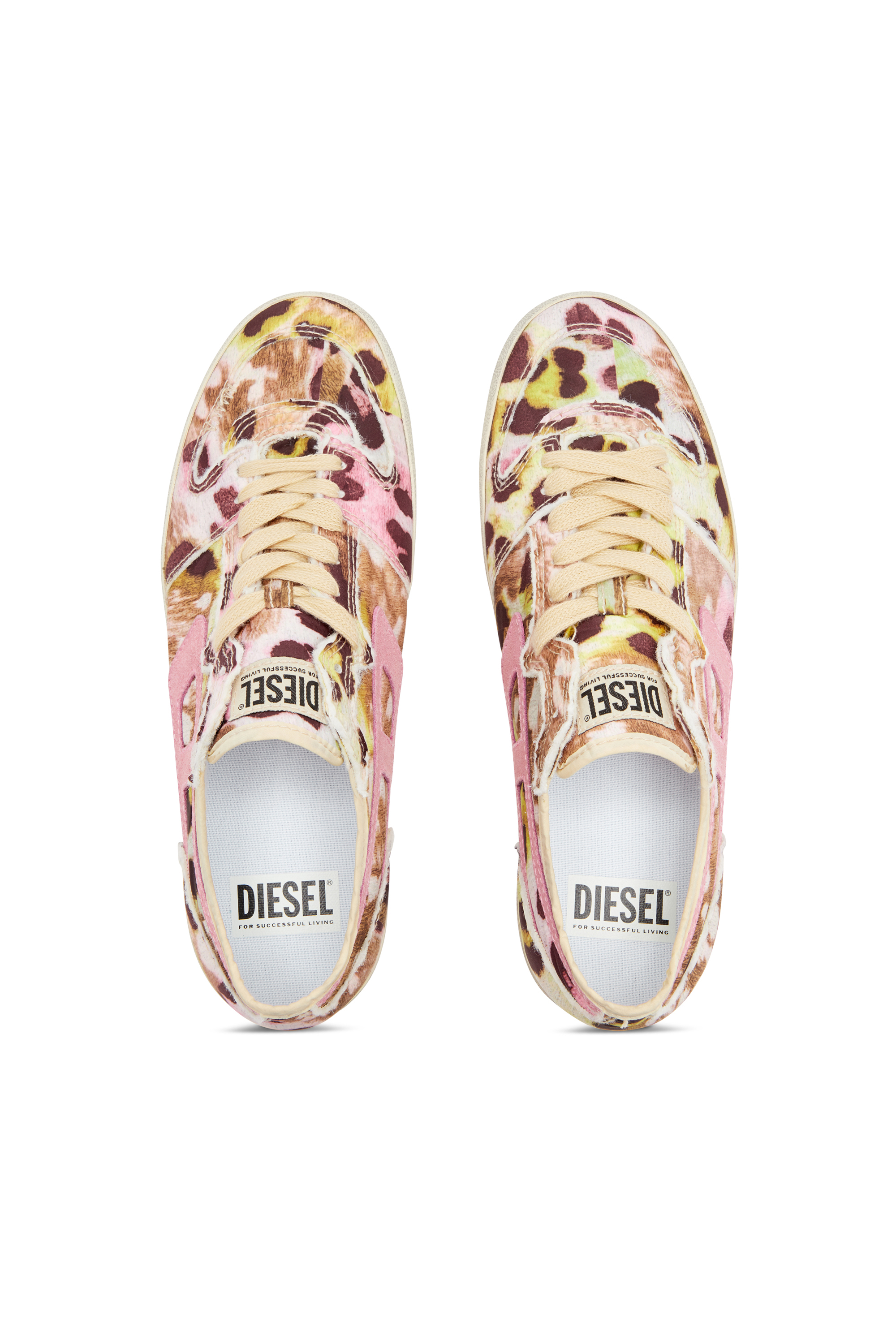 Diesel - S-LEROJI D-1 LOW W, Woman's S-Leroji D-Distressed sneakers in printed nylon in Multicolor - 5