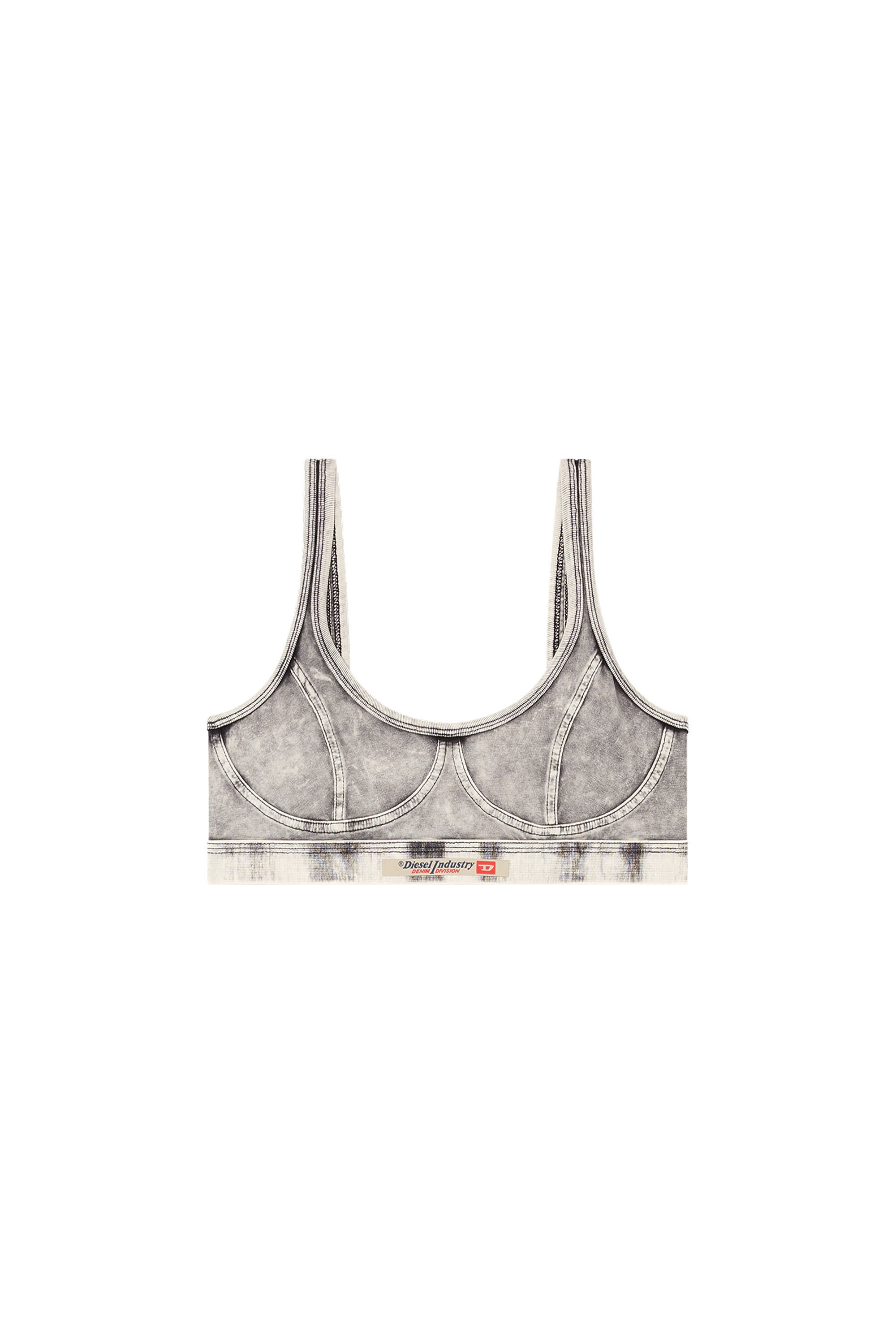 Diesel - KASSIE-DNM, Woman's Bralette in denim-effect jersey in Grey - 4