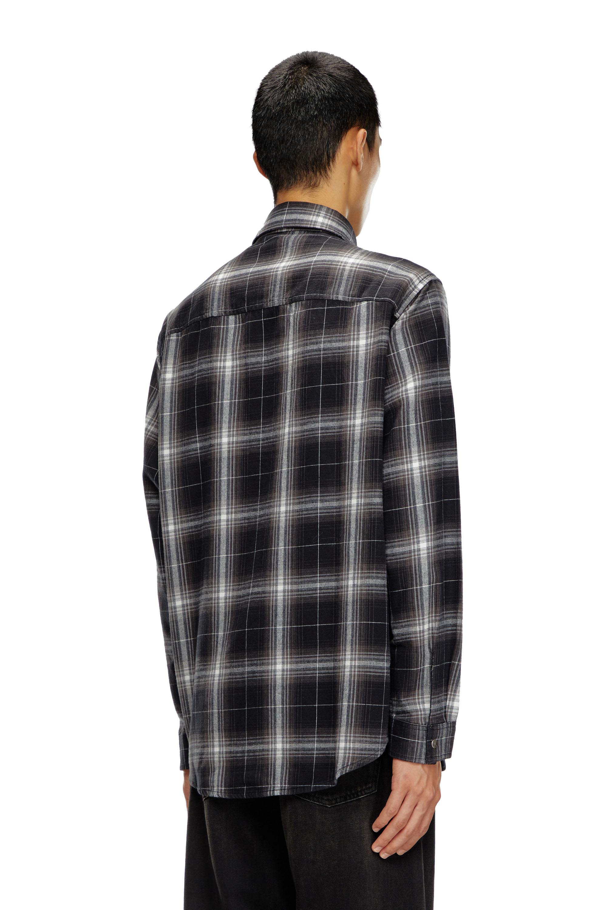 Diesel - S-SIMPLY-A, Man's Check flannel shirt in Black - 5