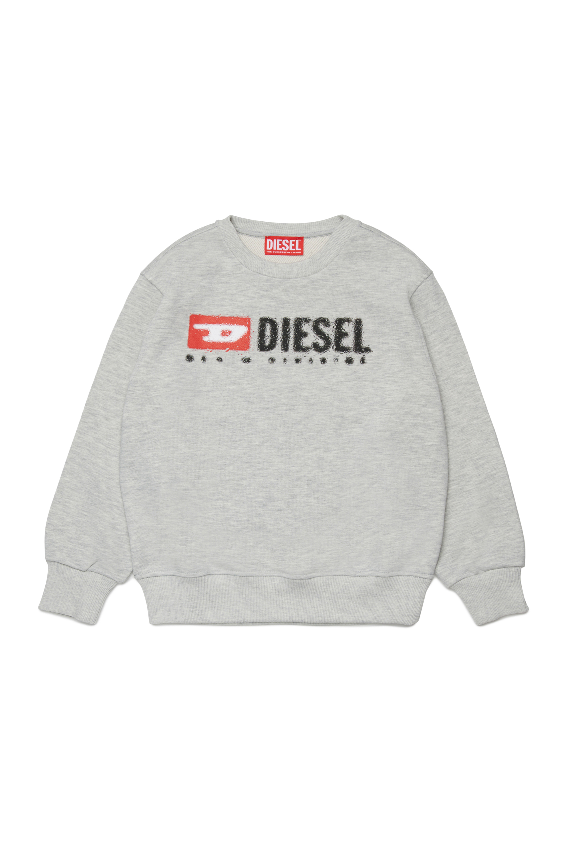 Diesel - SDROPS OVER, Man's Cotton sweatshirt with logo in Grey - 1