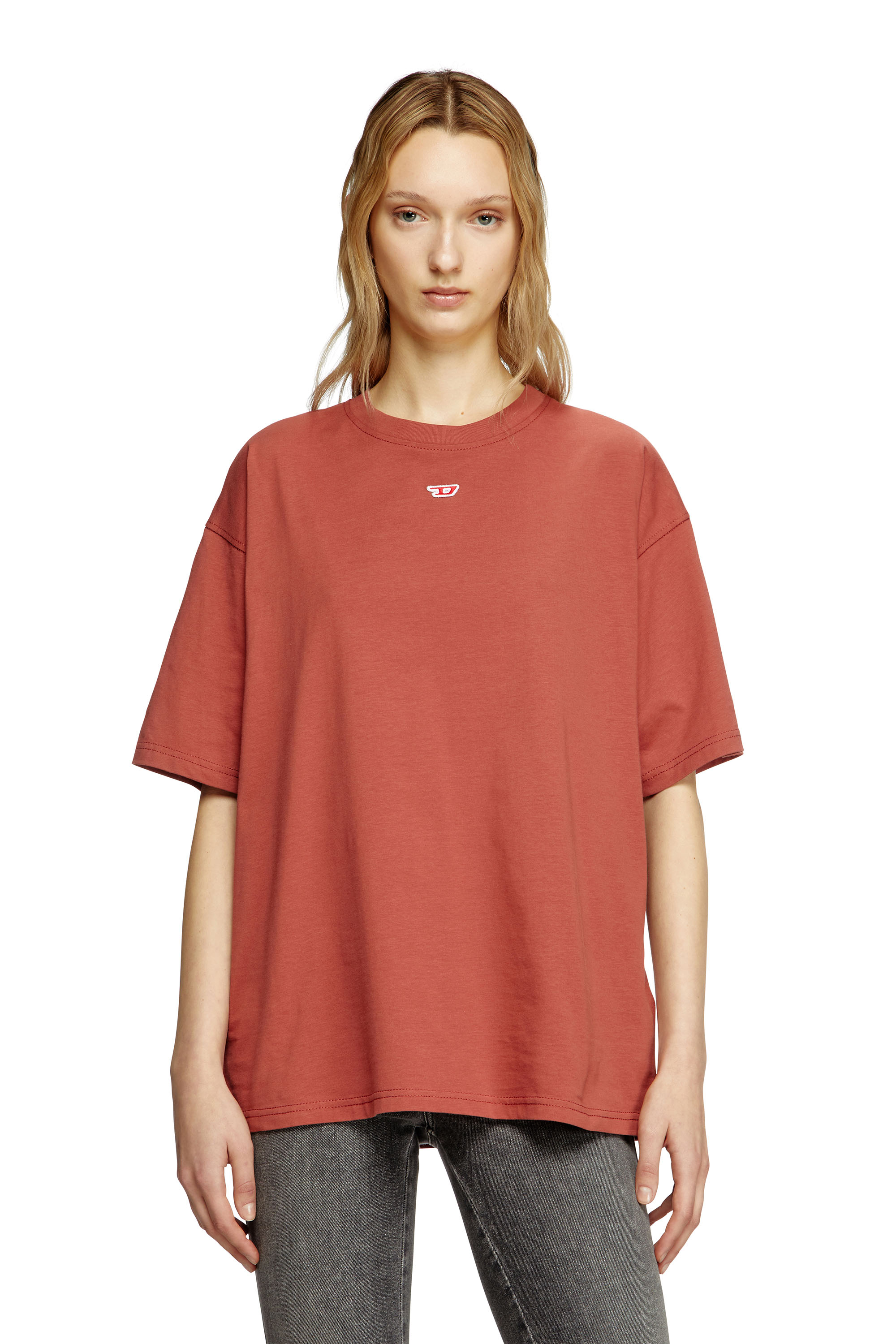 Diesel - T-BOXT-D, Unisex's T-shirt with embroidered D patch in Red - 5