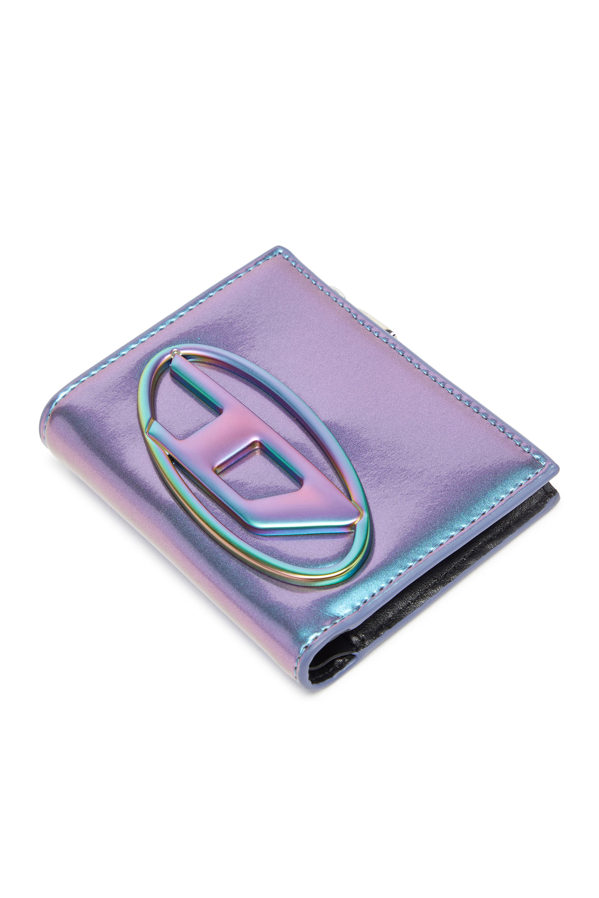 Diesel - 1DR BI-FOLD ZIP II, Woman's Small iridescent wallet in Azure - 4