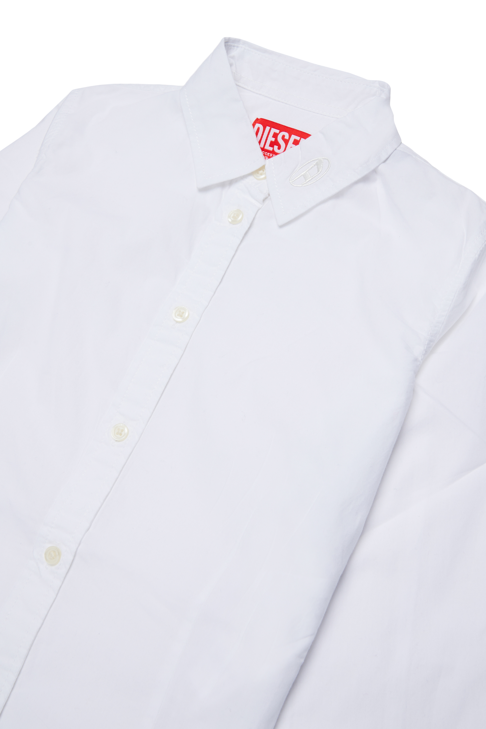 Diesel - CLAIRE, Woman's Cotton shirt with Oval D collar in White - 3