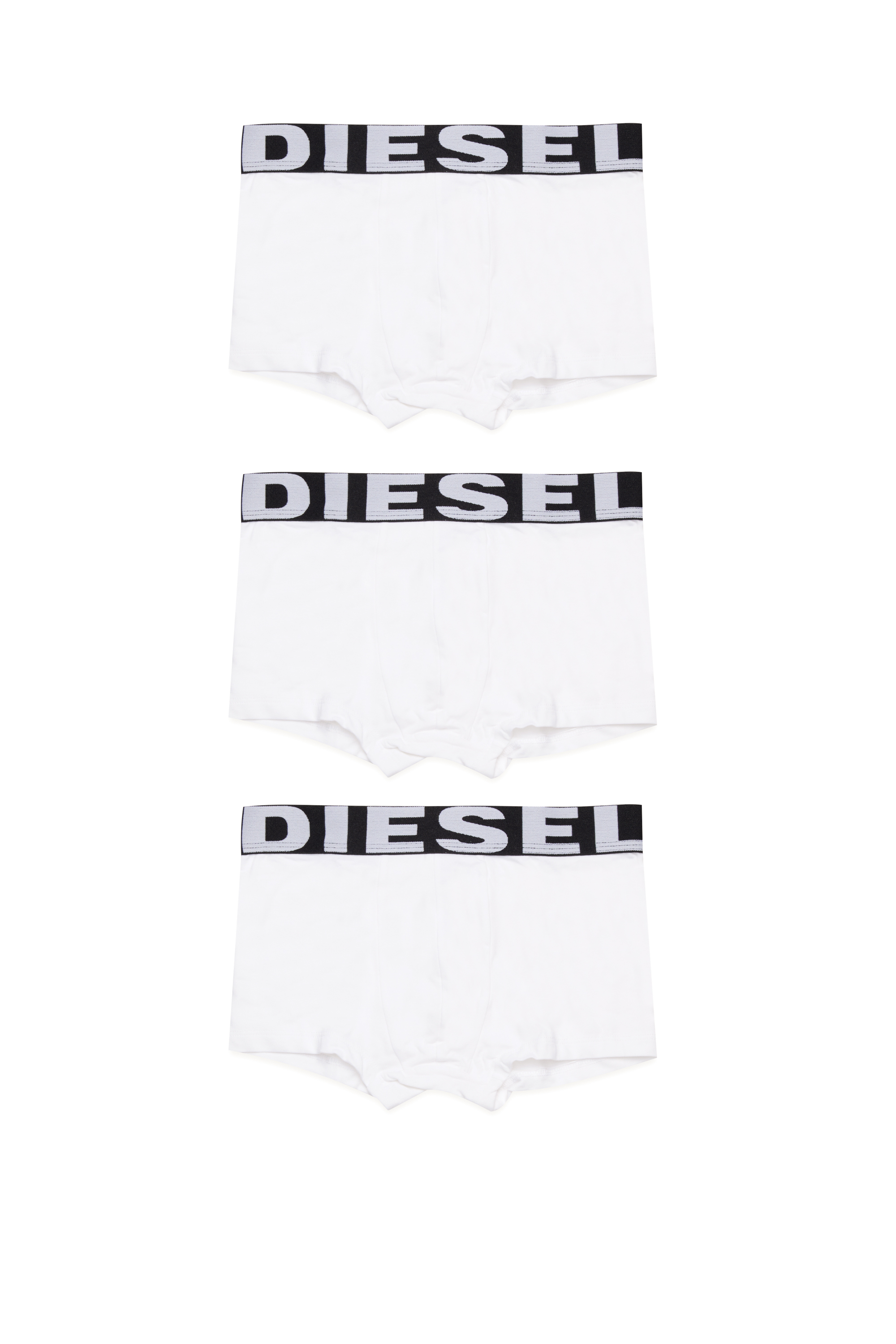 Diesel - UMBX-UPARRYTHREEPACK-DSL, Man's Boxer briefs with maxi logo waist in White - 1