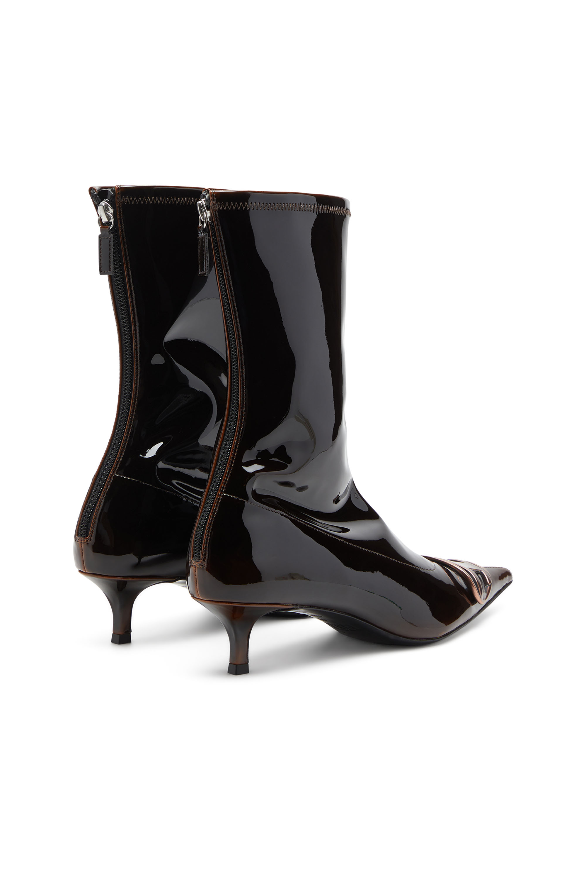 D-VENUS KITTIE BT, Blue/Brown Diesel - D-VENUS KITTIE BT, Woman's D-Venus-Ankle boots in liquid PU in Blue/Brown - 3