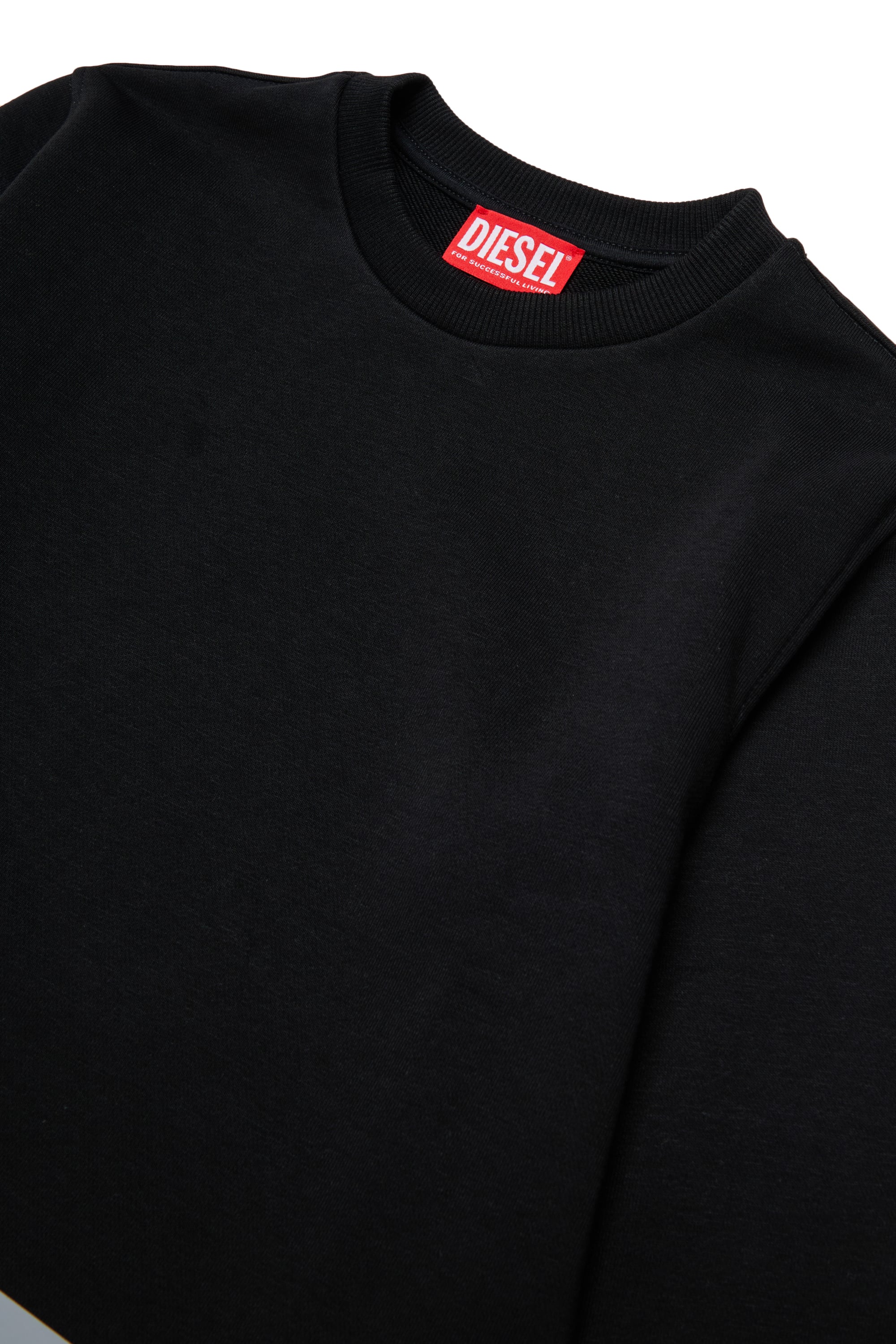Diesel - SRES OVER, Man's Sweatshirt cut-off logo print in Black - 3
