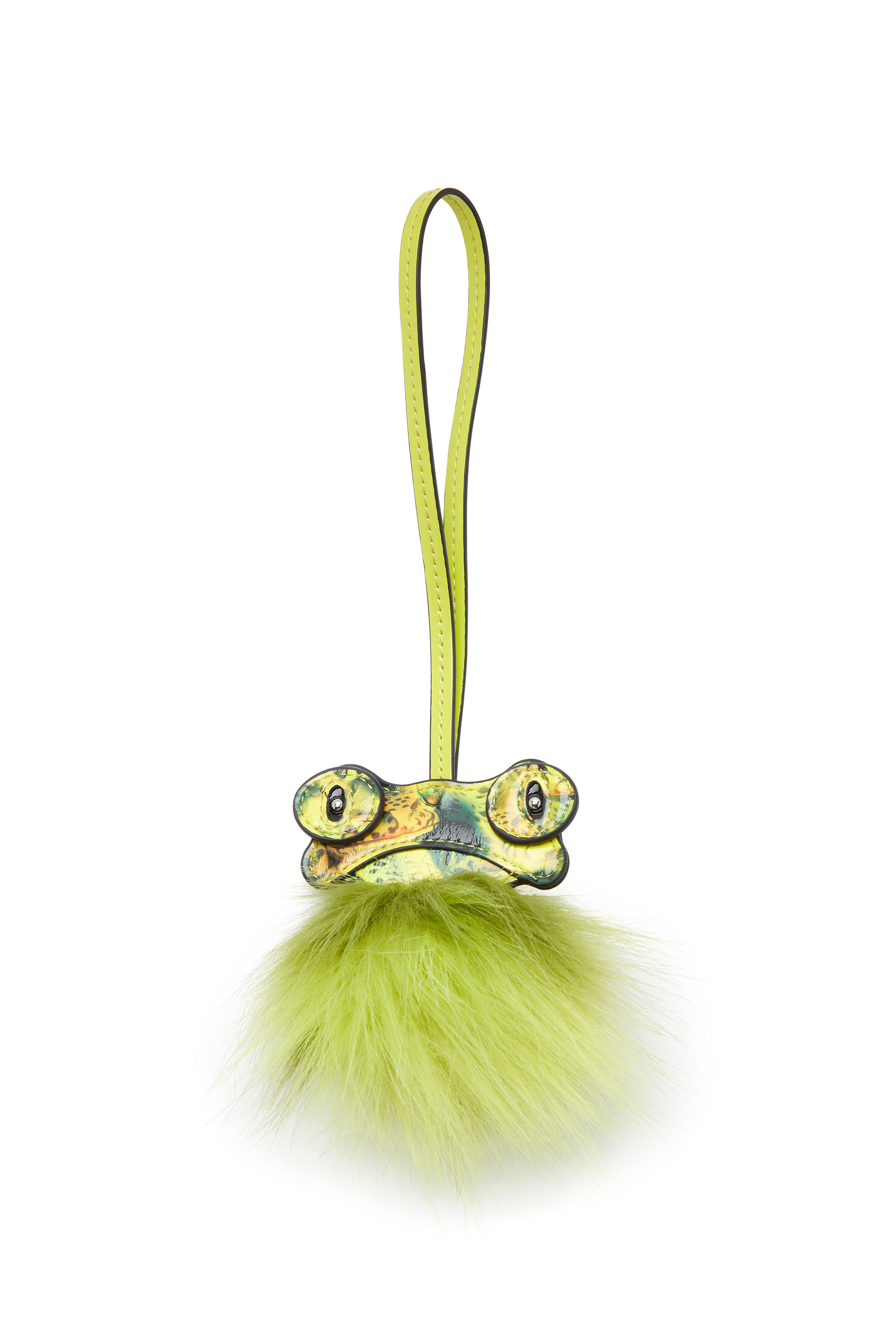Diesel - FUR CHARMS III, Woman's Frog bag charm with fluffy tail in Green - 1