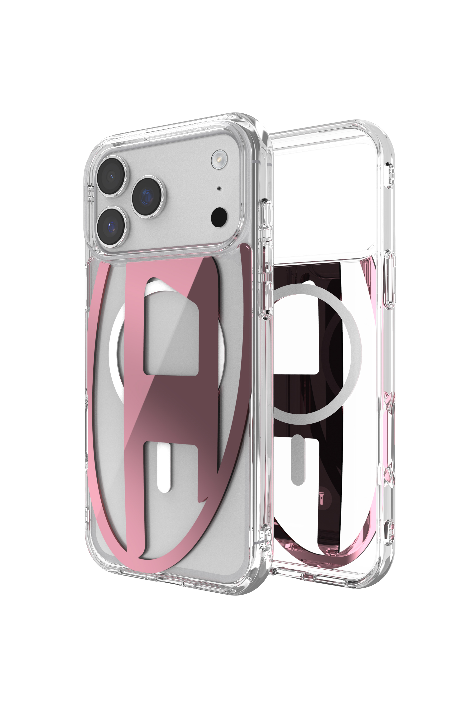 Diesel - 60422 AOP CASE, Unisex's Oval D metallic case with magsafe for iPhone 17 Pro Max in Pink - 1