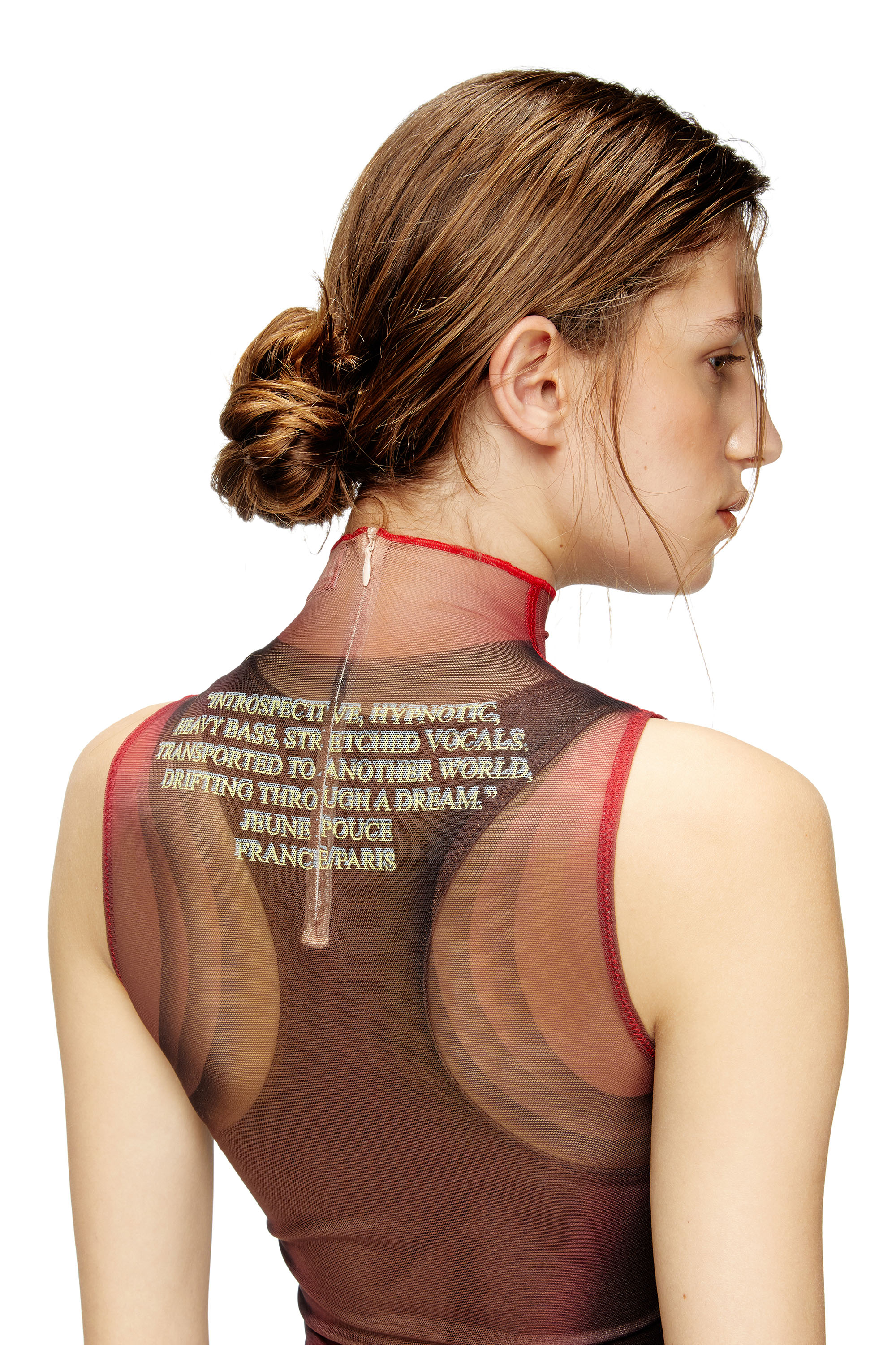 D-AGNEC, Brown Diesel - D-AGNEC, Woman's Layered vest dress with lyrics print in Brown - 5